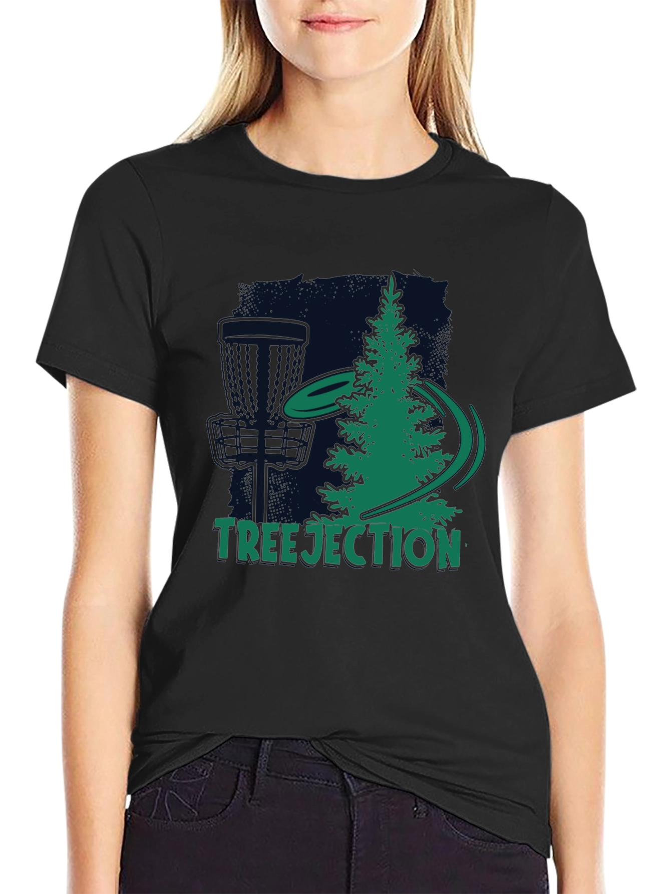 Black Treejection Disc Golf T-Shirt view 2