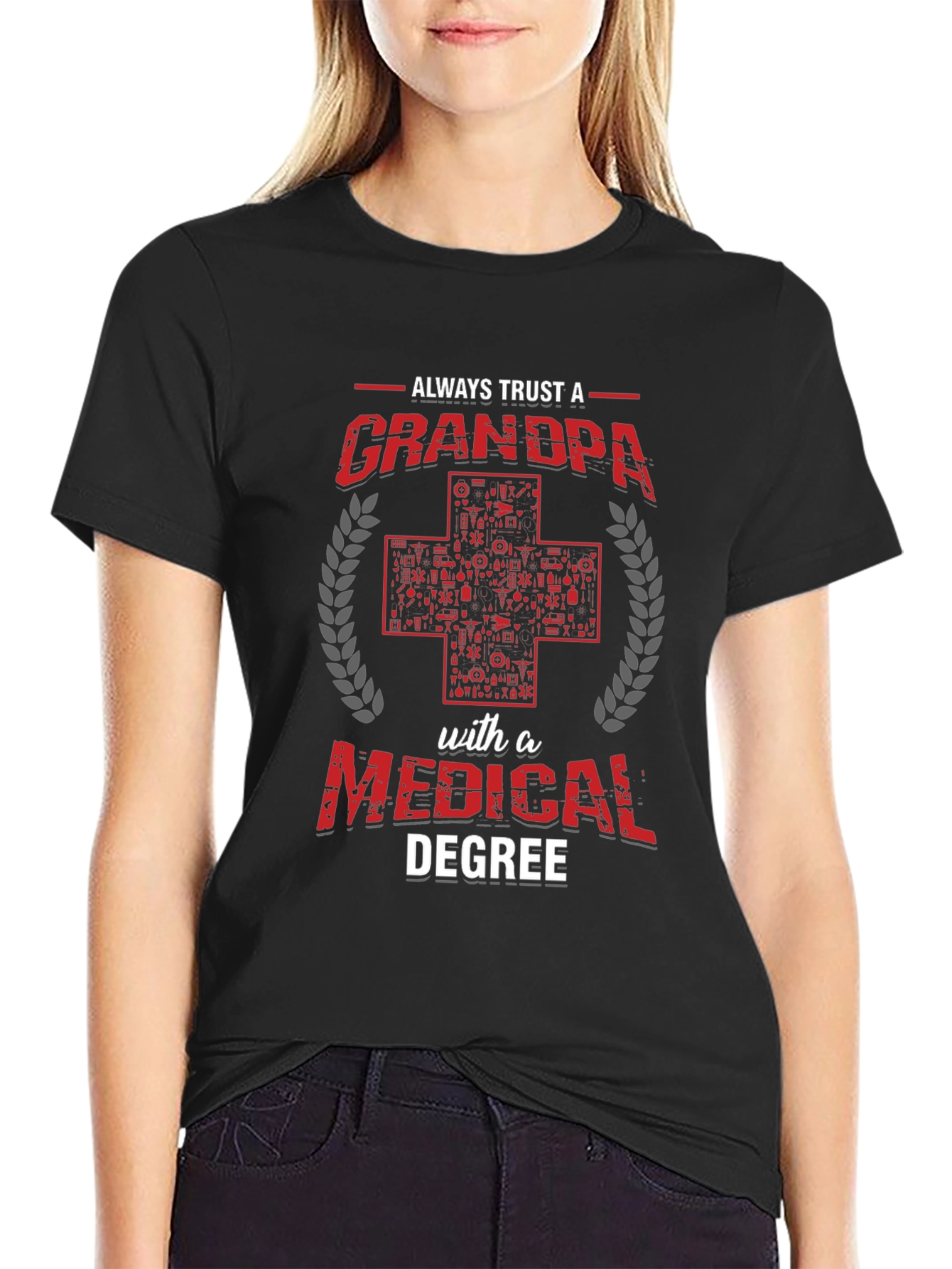 Black Always Trust a Grandpa with a Medical Degree T-Shirt view 2