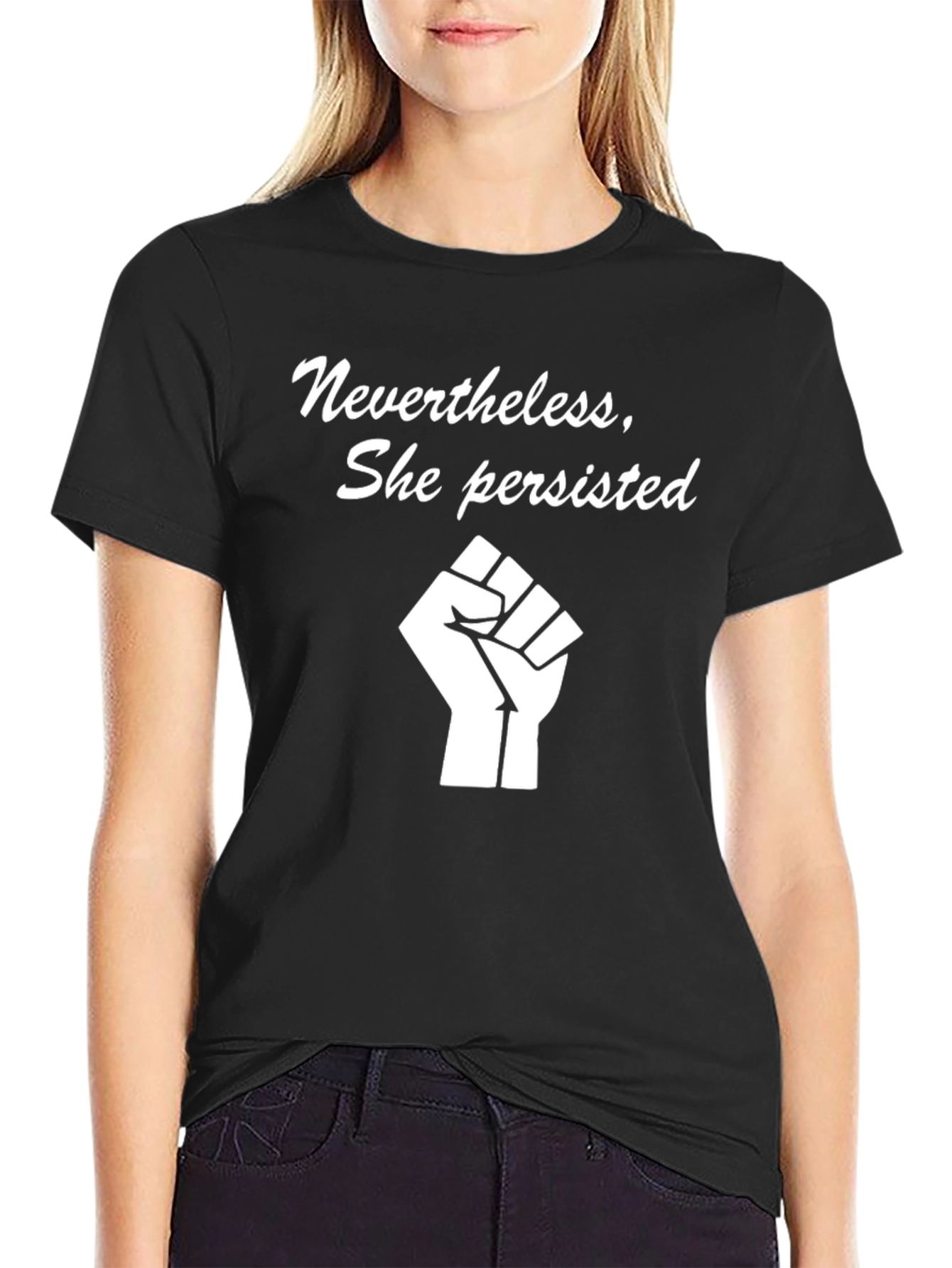Black Nevertheless She Persisted T-Shirt view 2