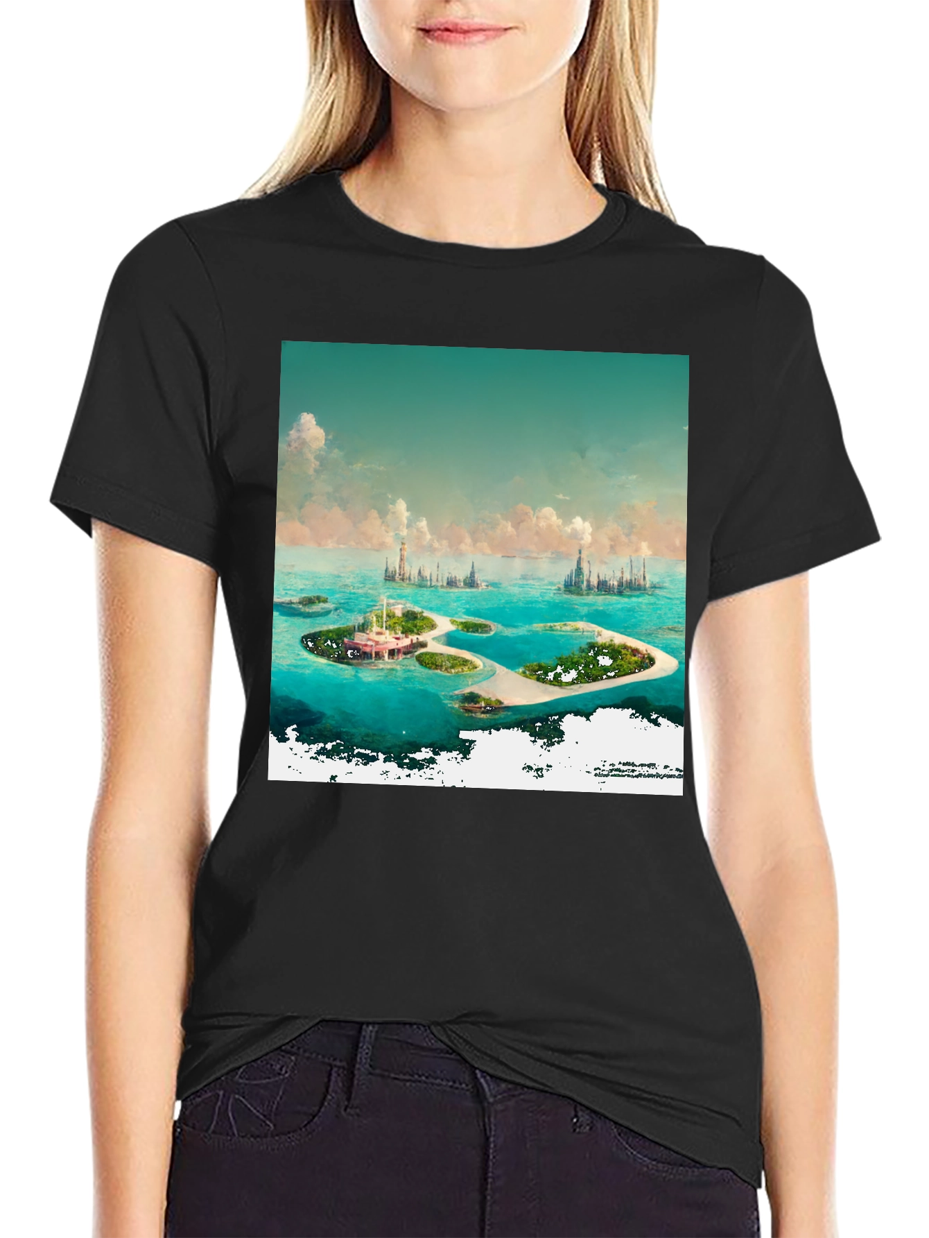 Black Island Paradise Graphic Tee - Coastal Dream view 2