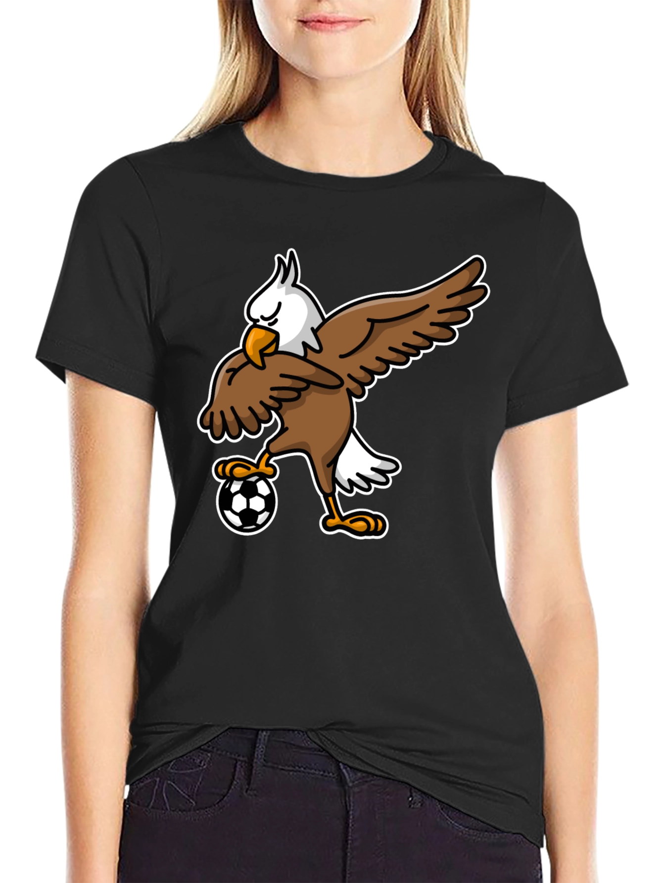 Black Soccer Eagle Graphic Tee - Black view 2
