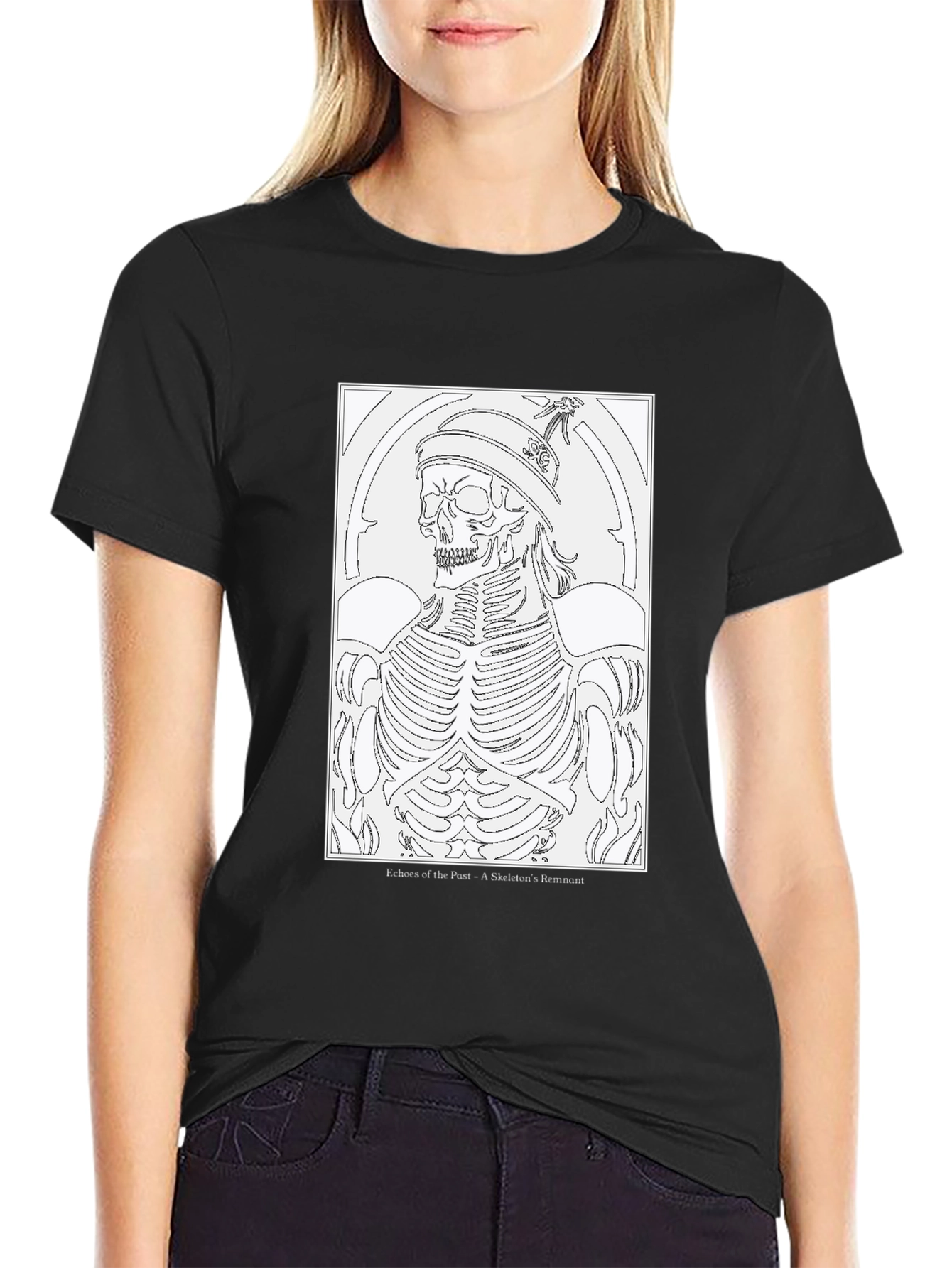 Black Echoes of the Past Skeleton T-Shirt view 2