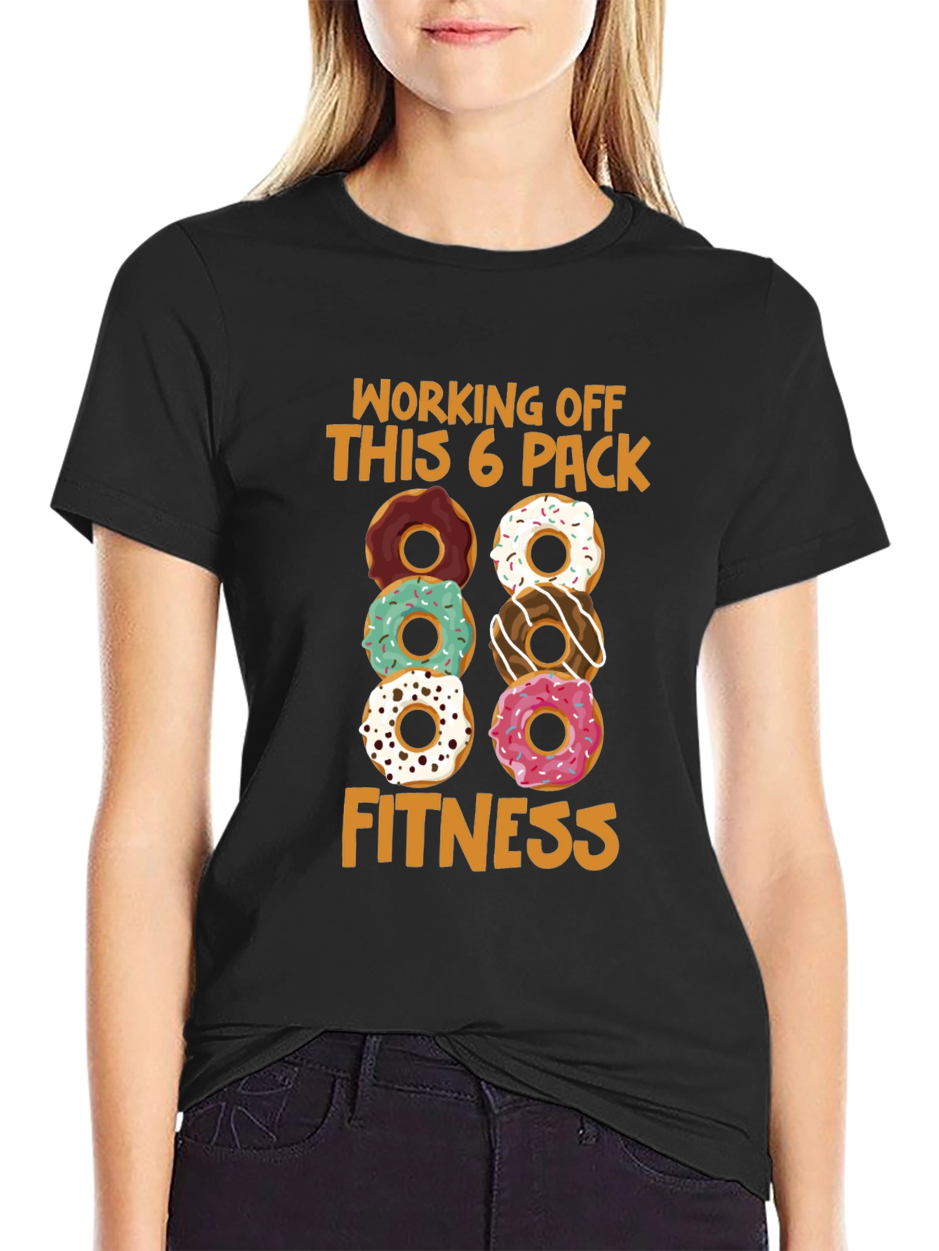 Black Donut 6-Pack Fitness T-Shirt view 2