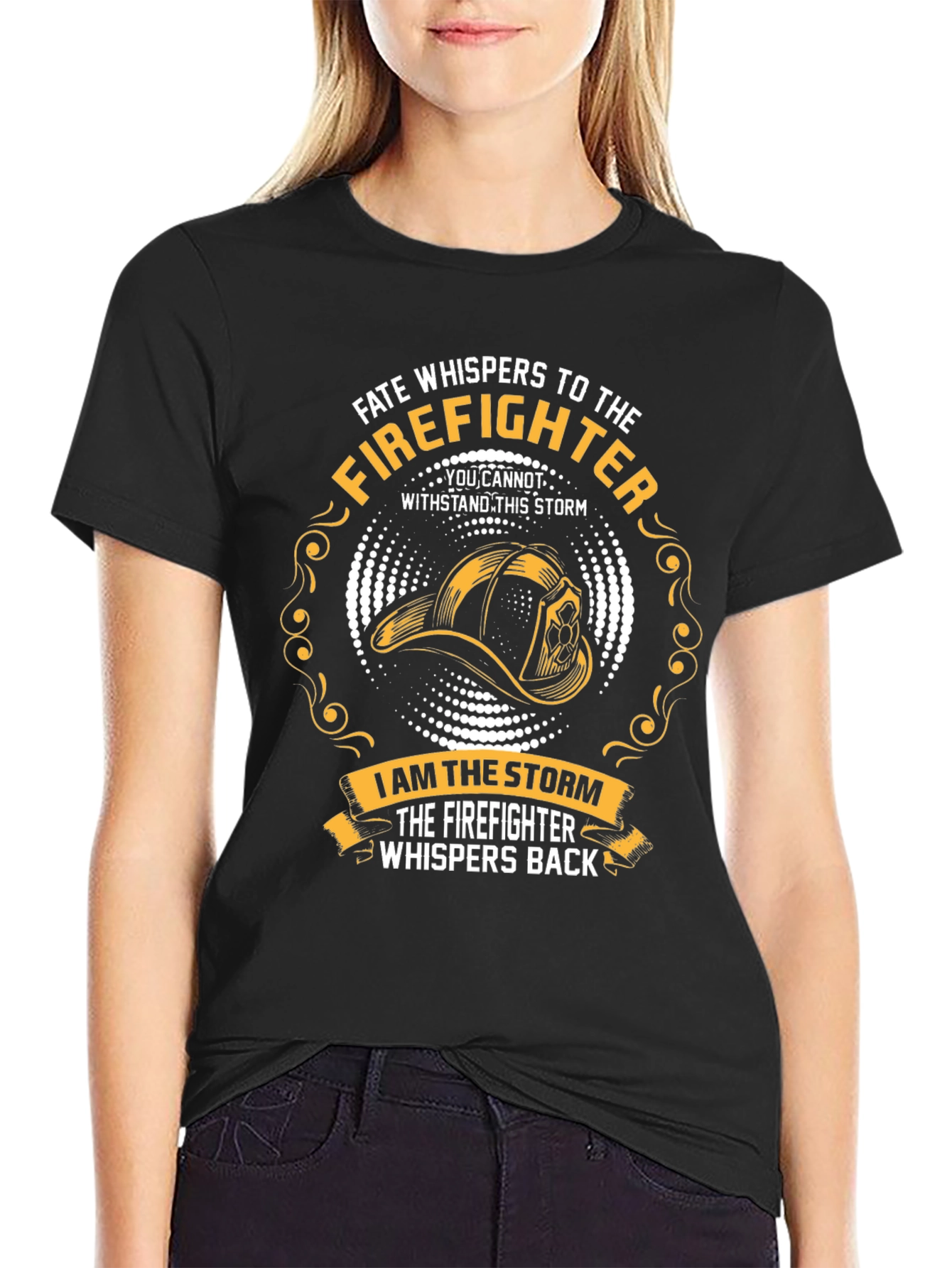 Black Firefighter Storm T-Shirt - Courage and Resilience view 2