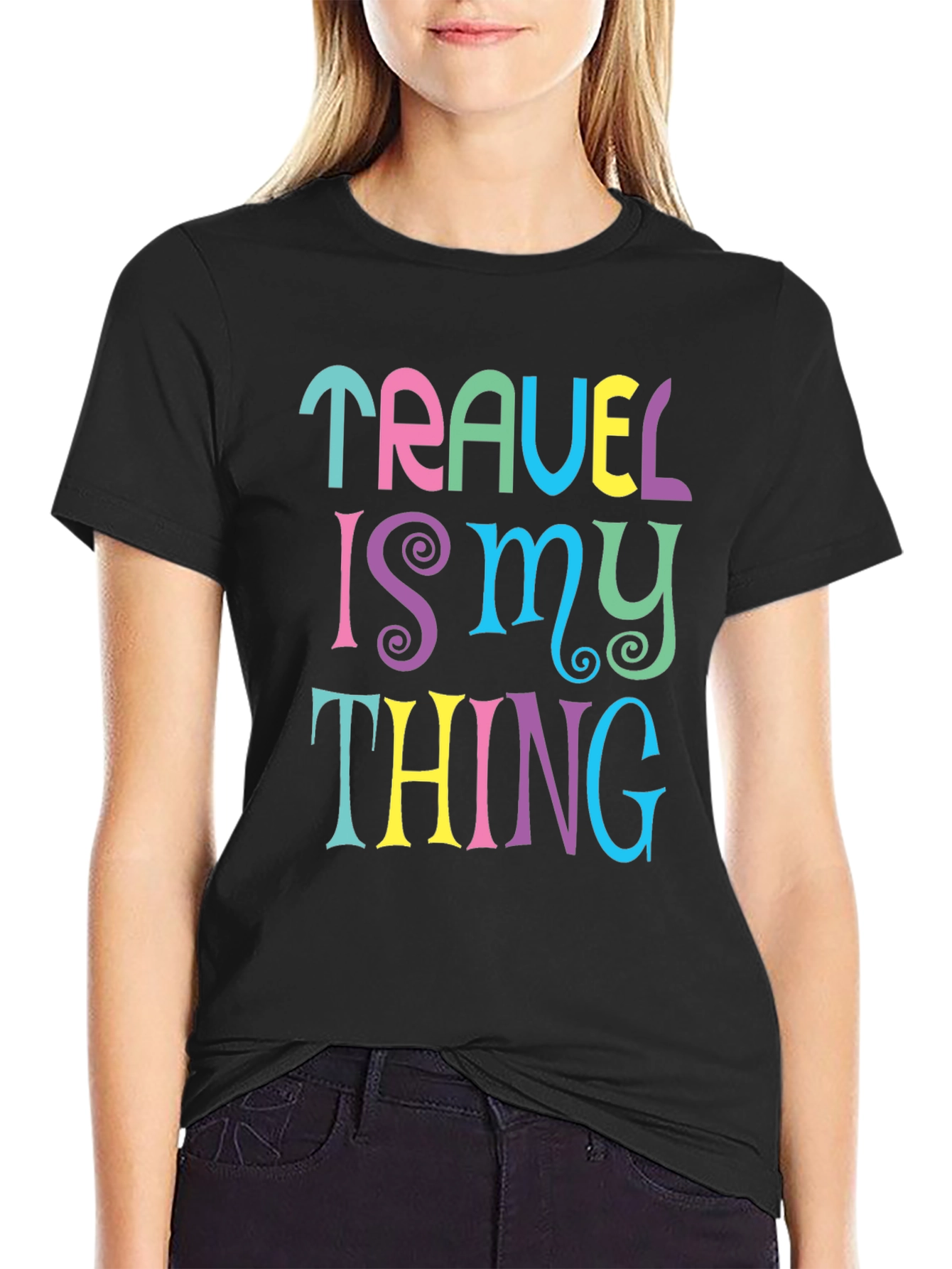 Black Travel is My Thing Graphic T-Shirt view 2
