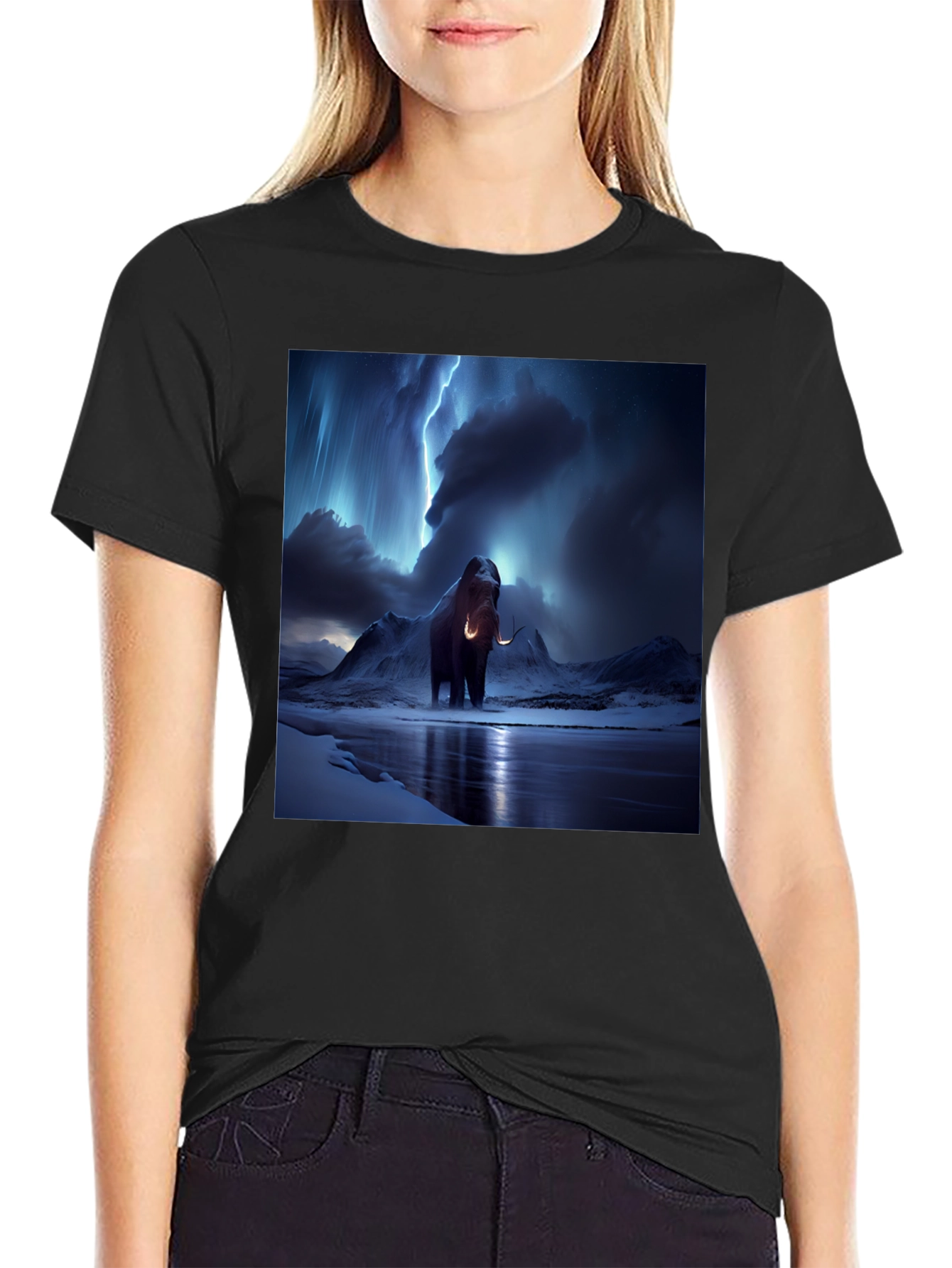 Black Mammoth Lightning Black T-Shirt view 2