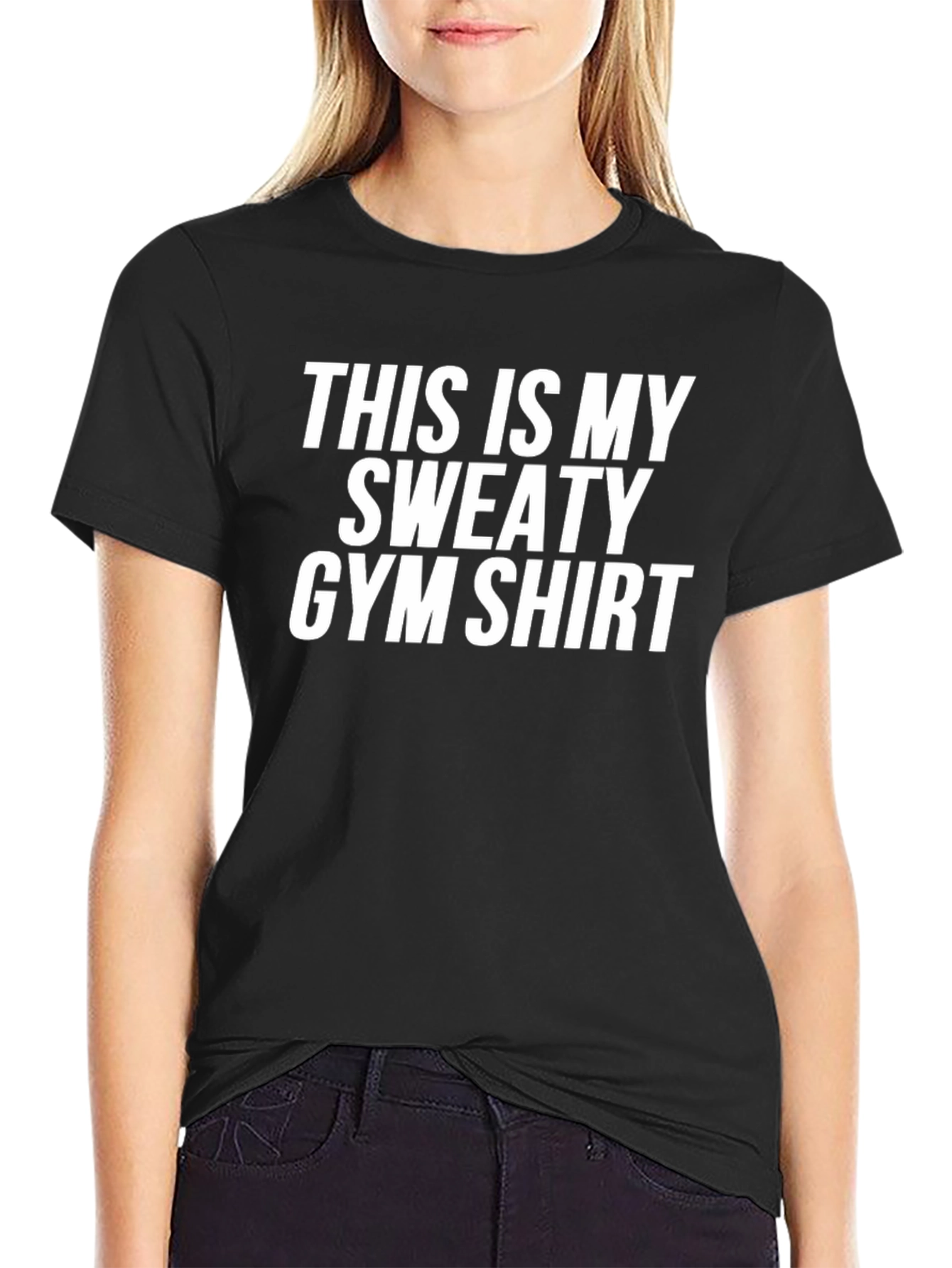 Black Funny Sweaty Gym Shirt - Men's Workout Tee view 2