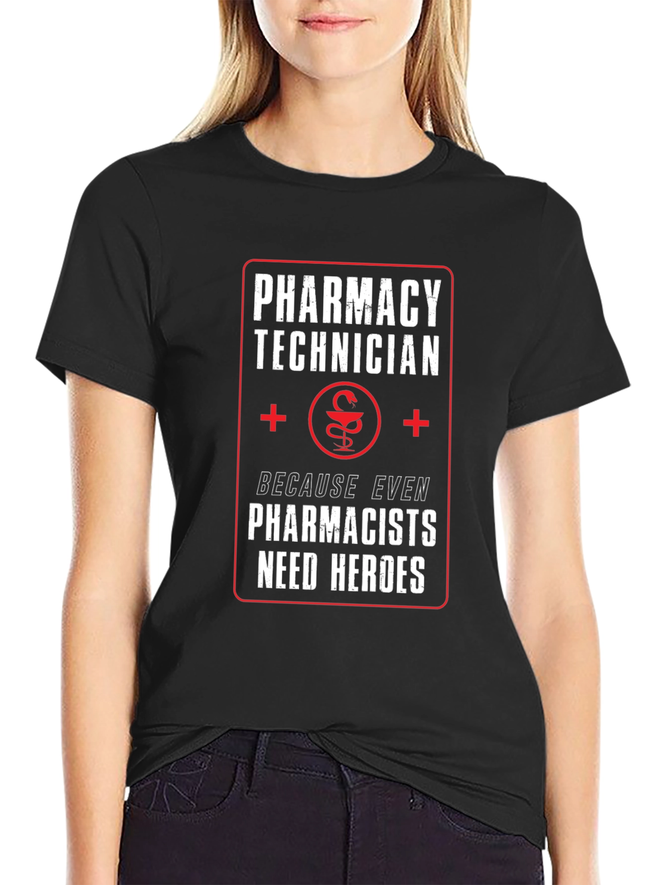 Black Pharmacy Technician Hero T-Shirt view 2