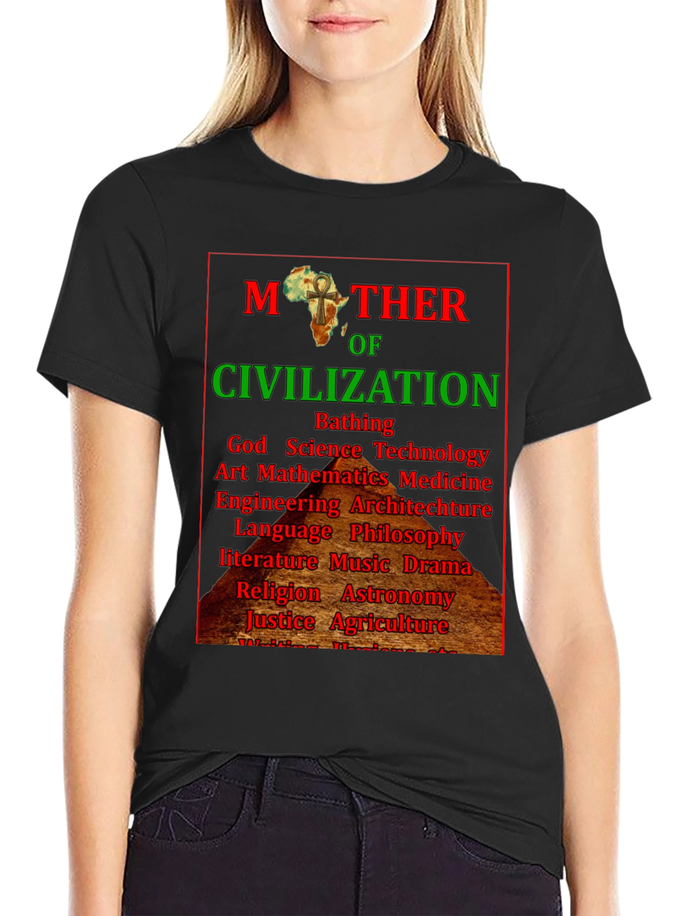 Black Mother of Civilization Graphic T-Shirt view 2