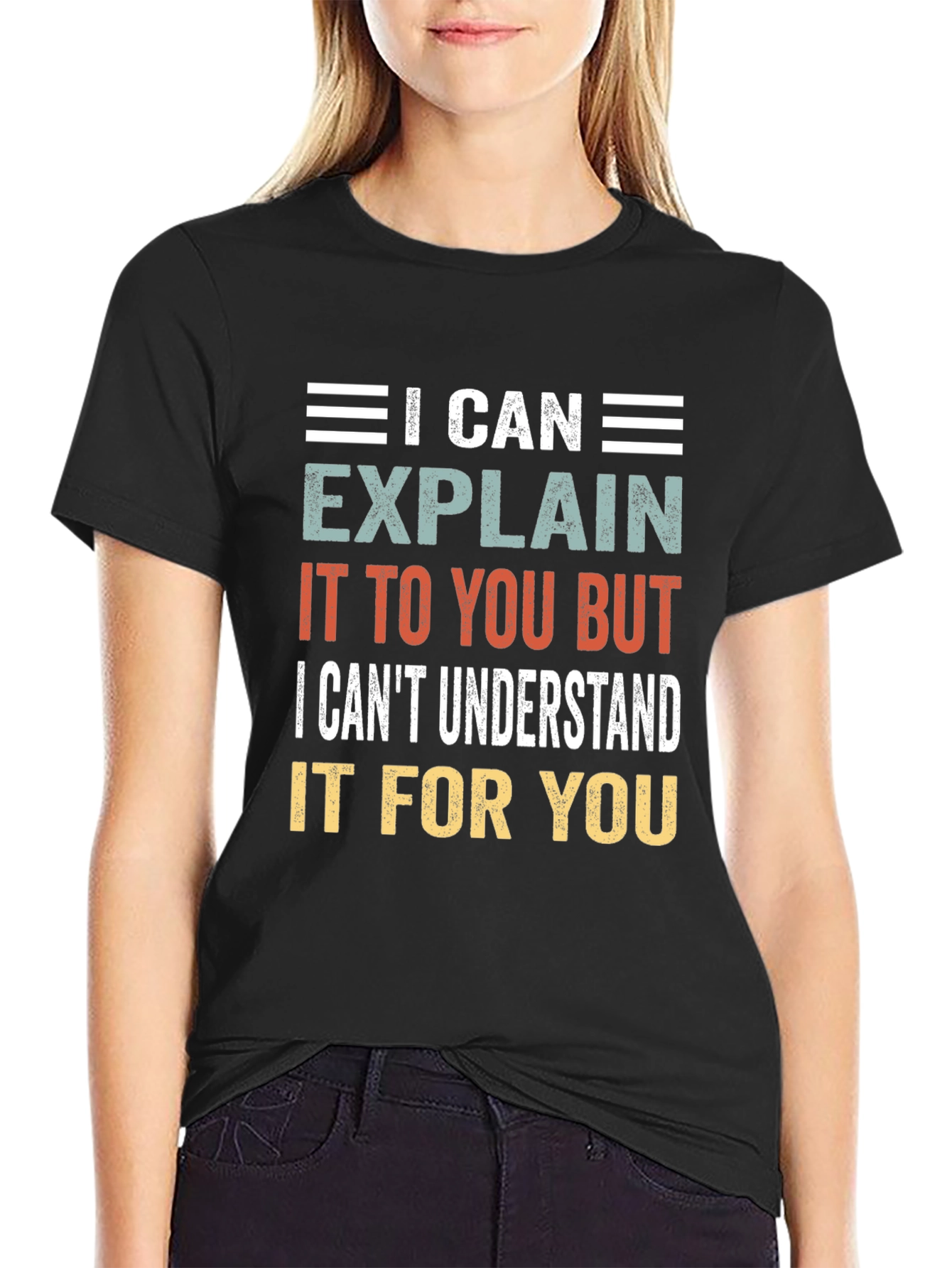 Black I Can Explain T-Shirt Funny Sarcastic Graphic Tee view 2