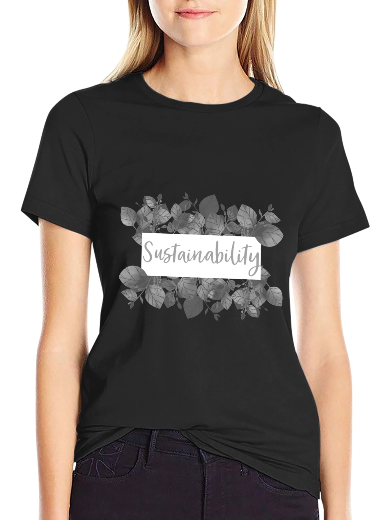 Black Sustainability Graphic Print Black T-Shirt view 2