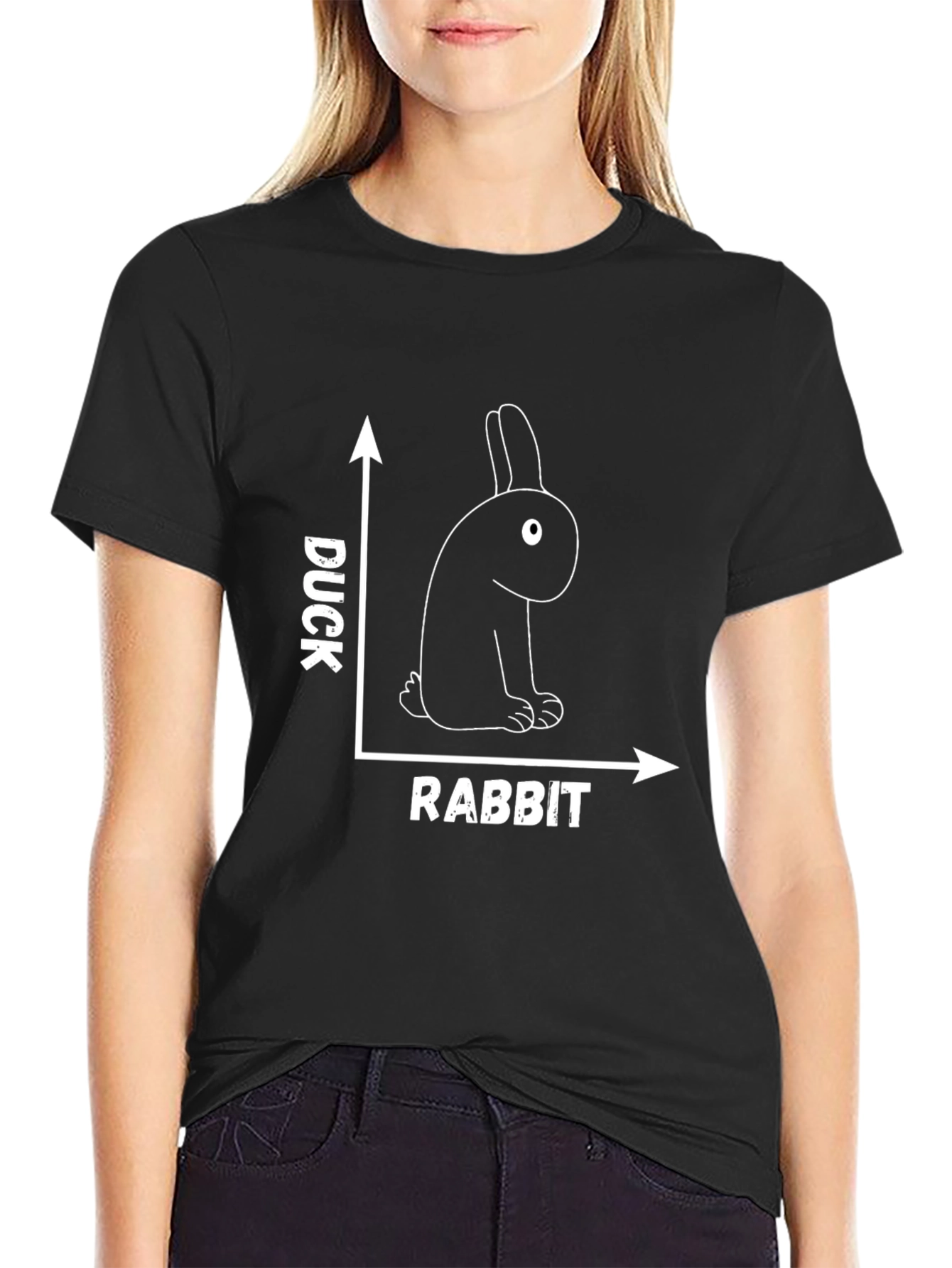 Black Duck Rabbit Illusion T-Shirt view 2