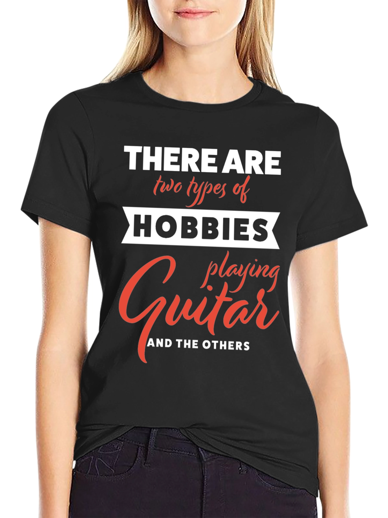 Black Guitar Hobby T-Shirt view 2