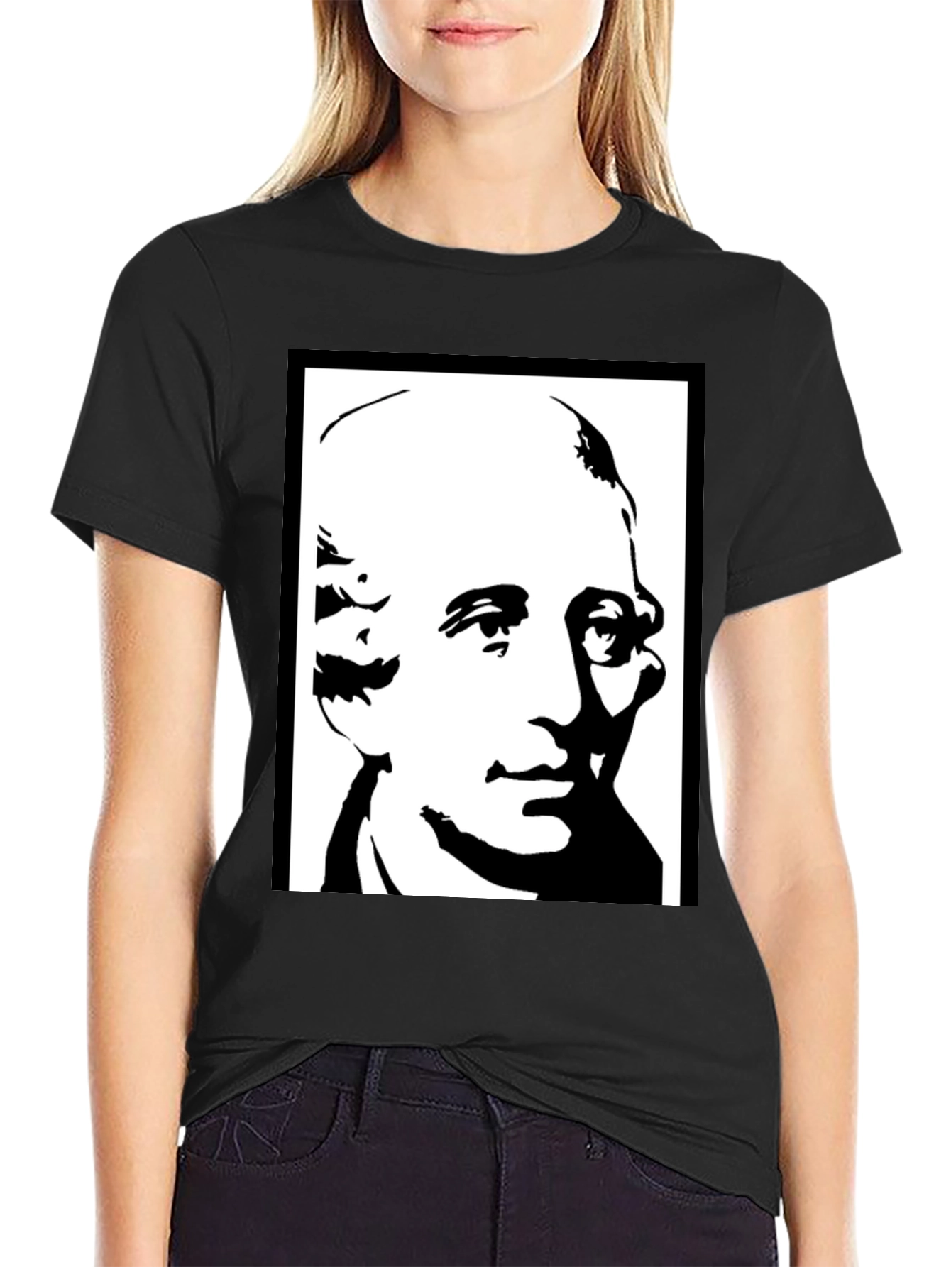 Black Historical Portrait Graphic Tee - Black view 2