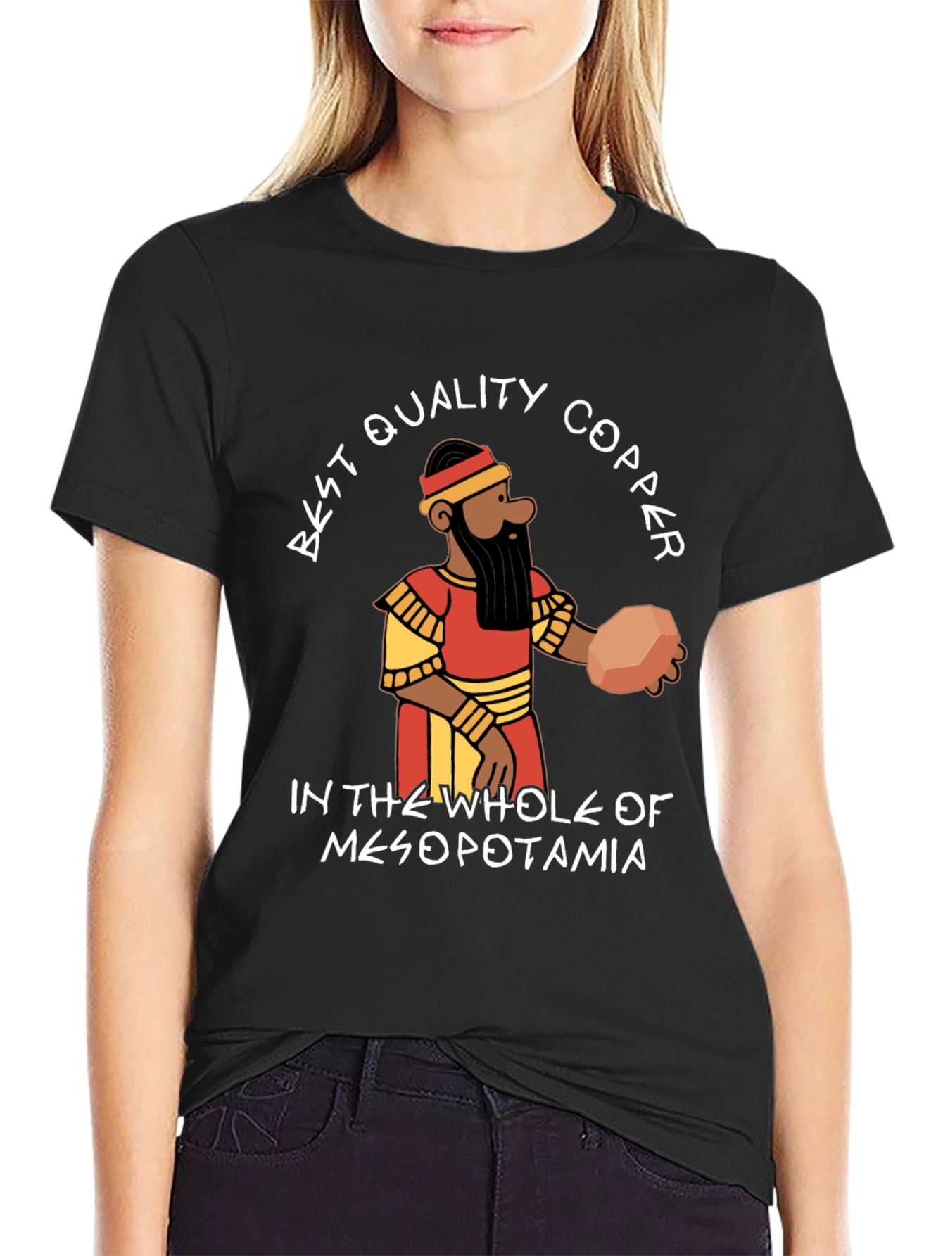 Black Best Quality Copper Mesopotamia T-Shirt view 2