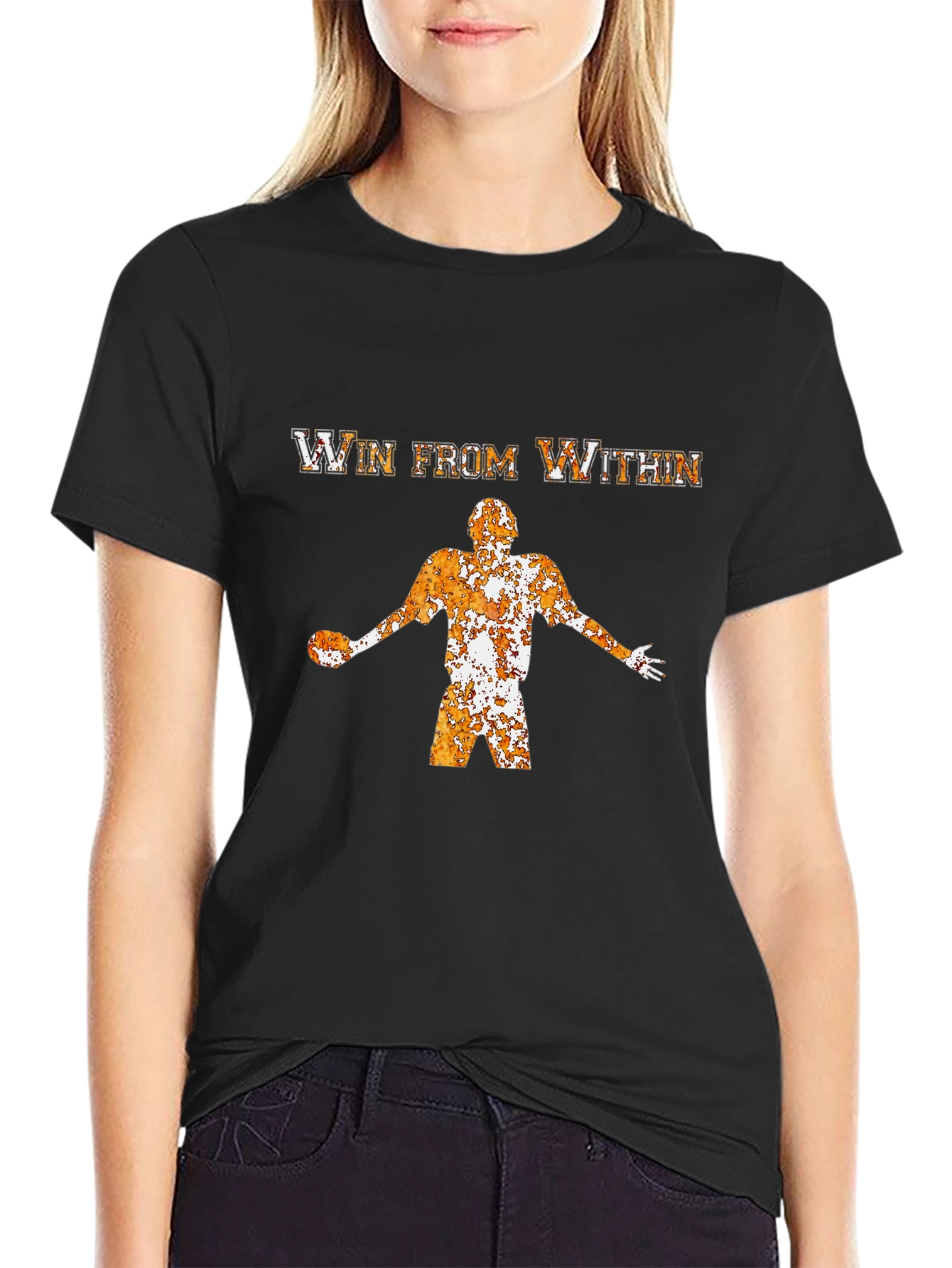 Black Win From Within Graphic T-Shirt - Black Cotton Tee view 2