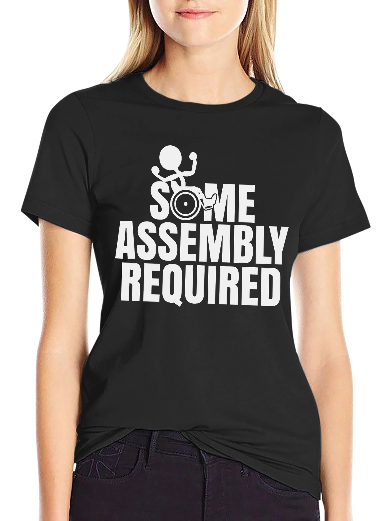 Black Some Assembly Required Funny Graphic T-Shirt view 2
