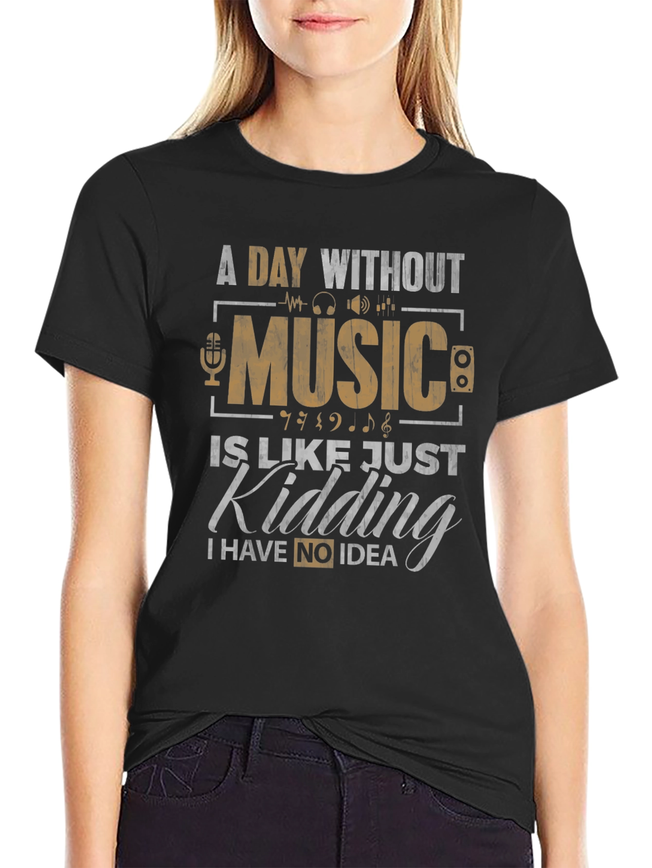 Black Music Lover's Tee: A Day Without Music view 2