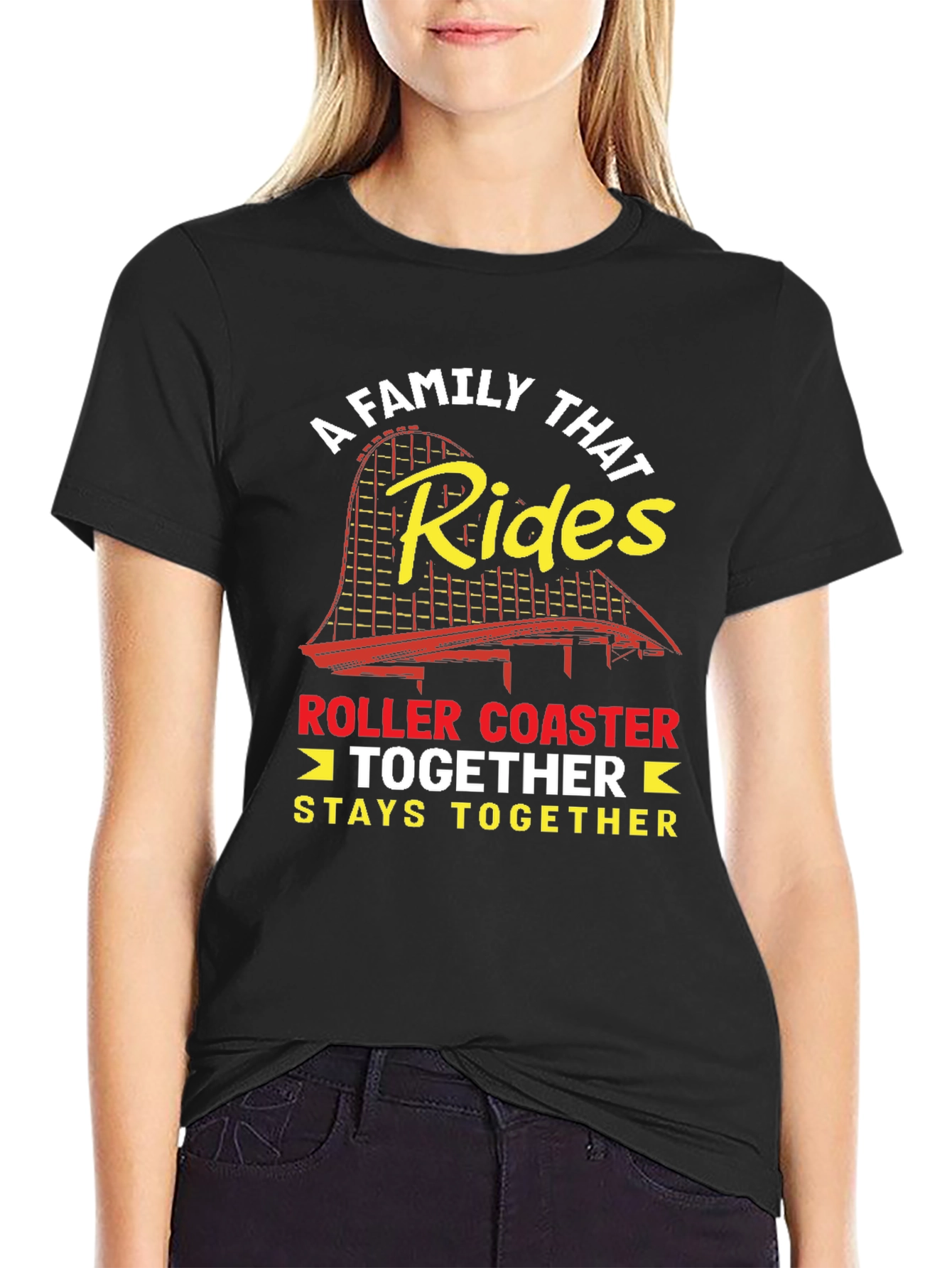 Black Family Roller Coaster Ride T-Shirt view 2