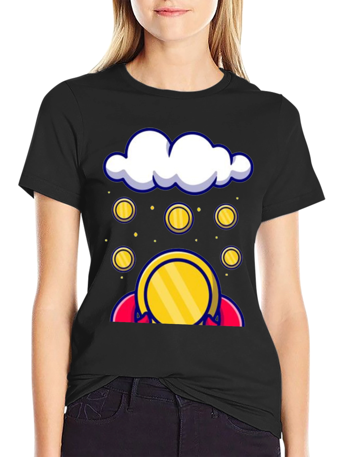 Black Cloud Coin Graphic Tee - Black view 2