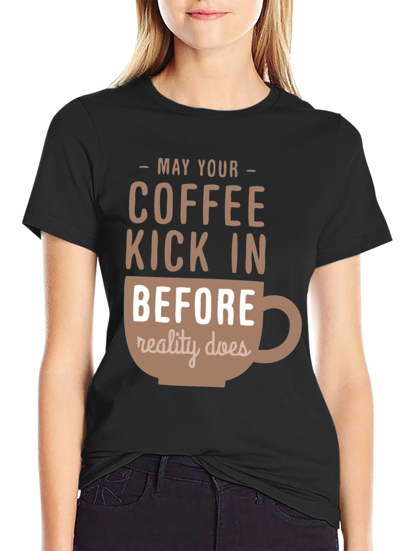 Black Coffee Kick In T-Shirt - Funny Caffeine Tee view 2