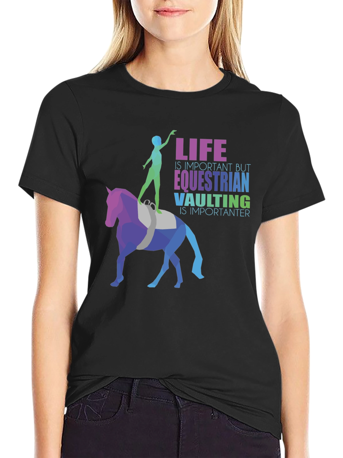 Equestrian Vaulting T-Shirt - Life is Importanter - 2