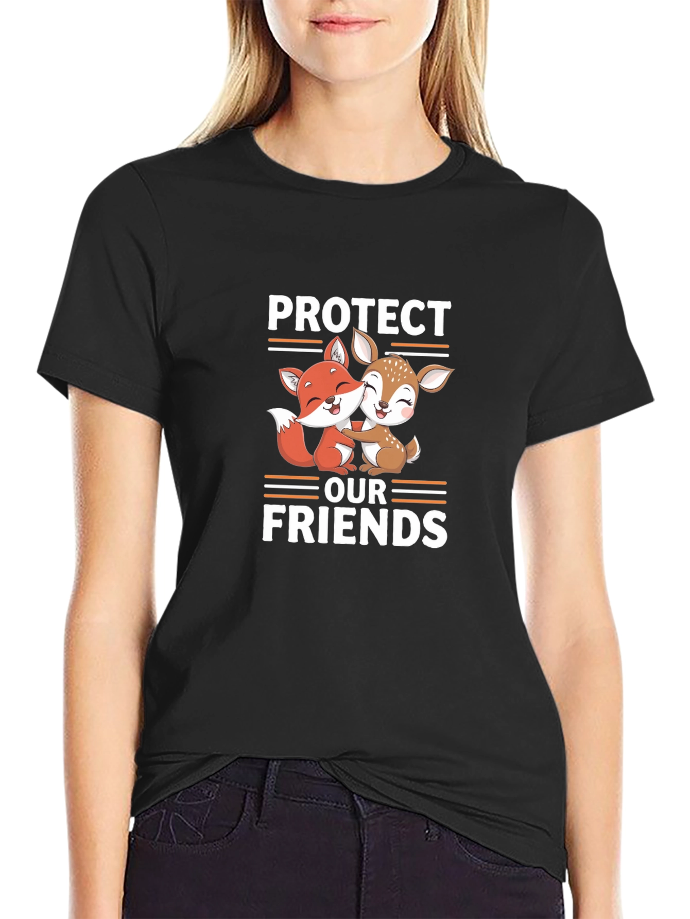 Black Protect Our Friends Graphic Tee view 2