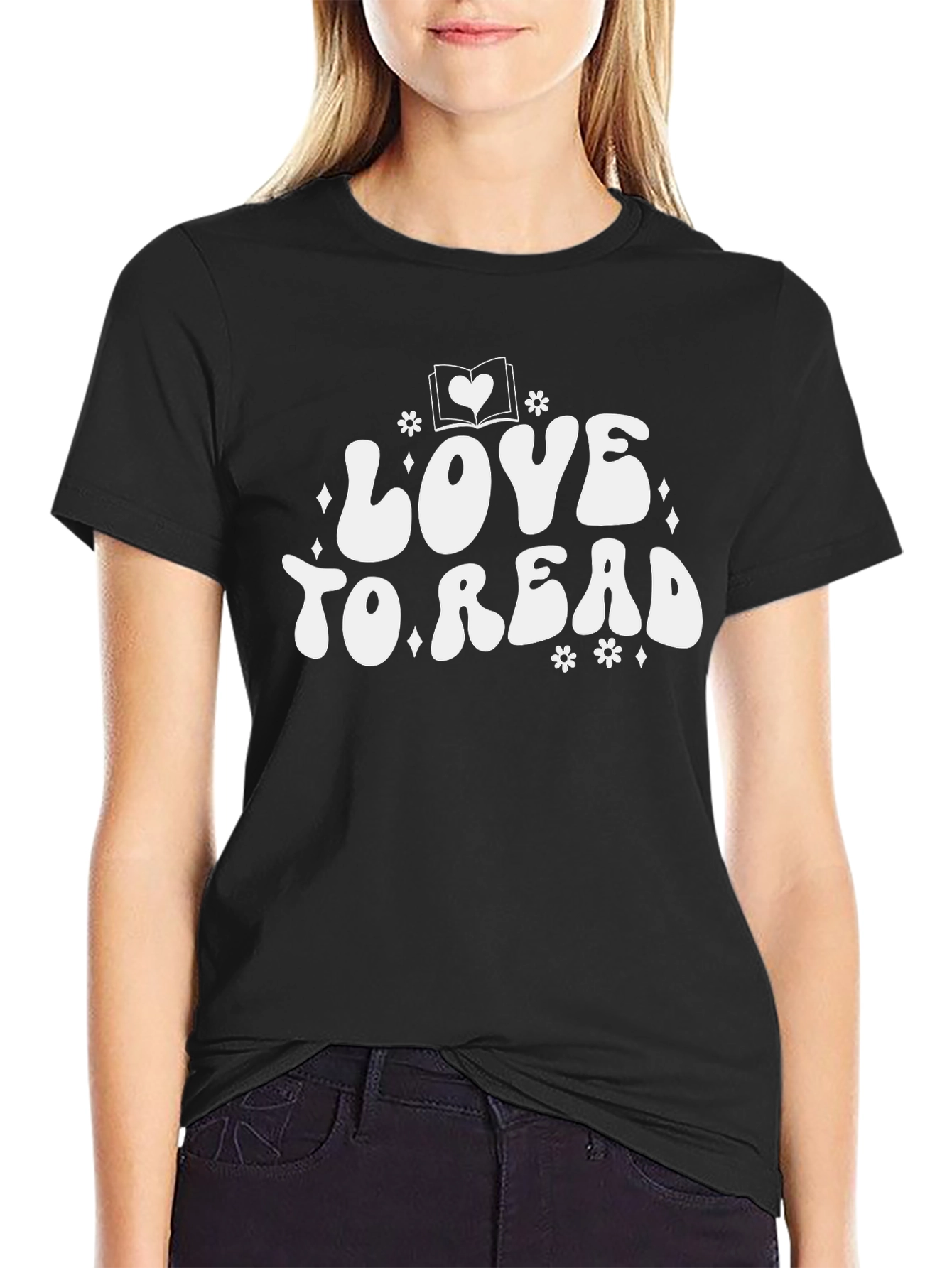 Black Love to Read Graphic T-Shirt - Unisex view 2
