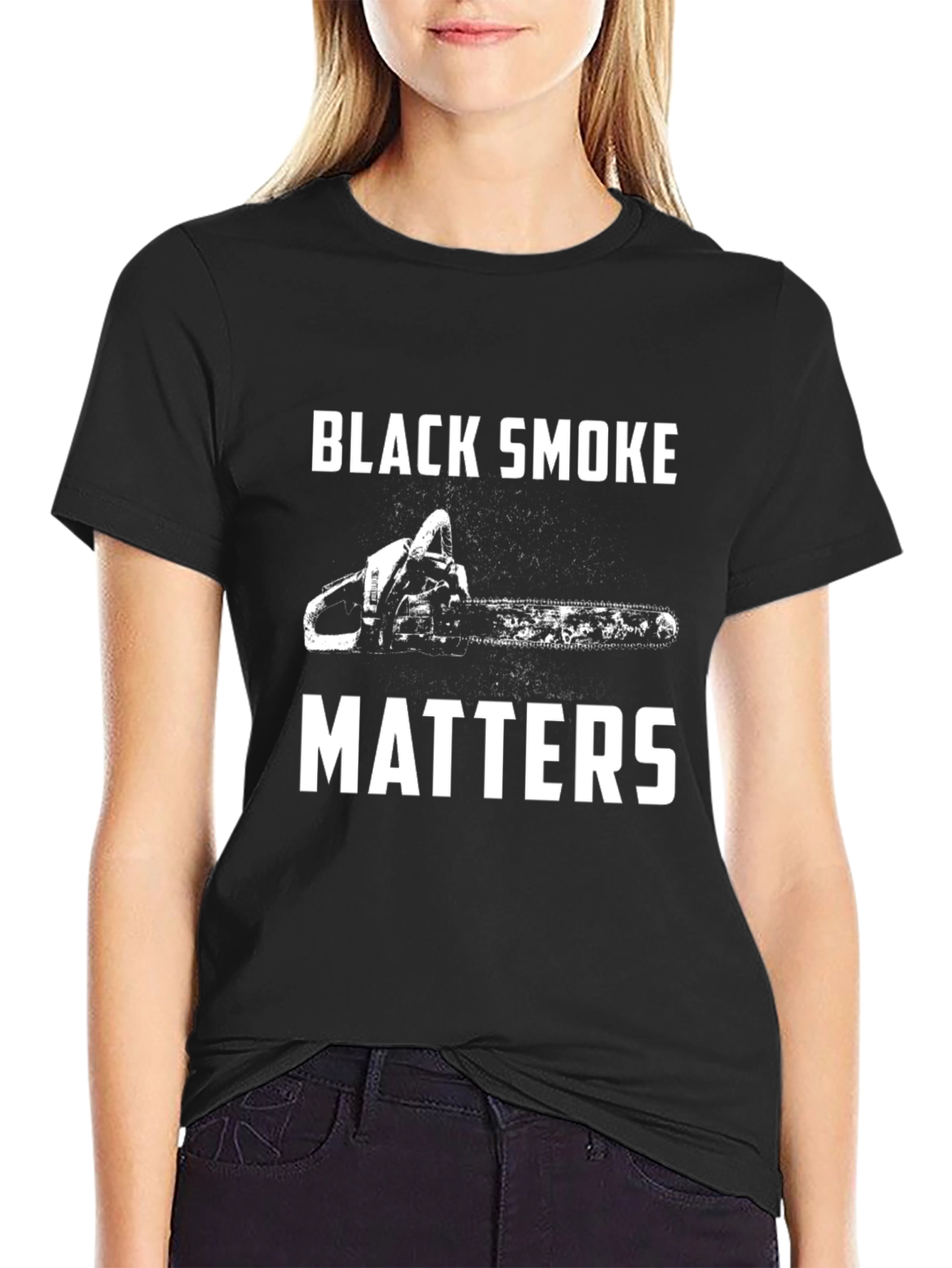Black Black Smoke Matters Graphic T-Shirt view 2