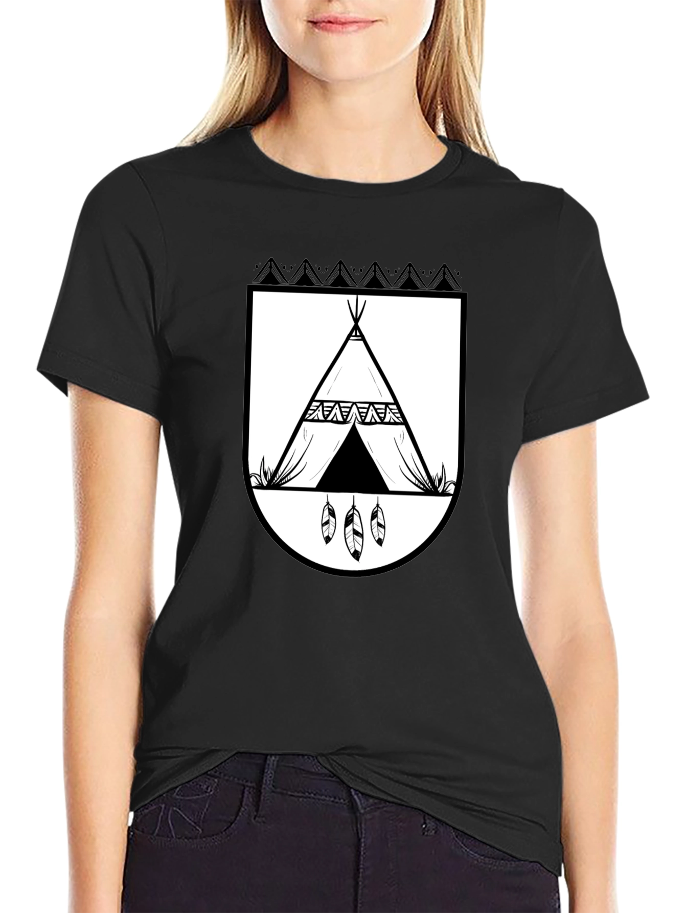 Tribal Tee - Tipi Shield Graphic T-Shirt - 2