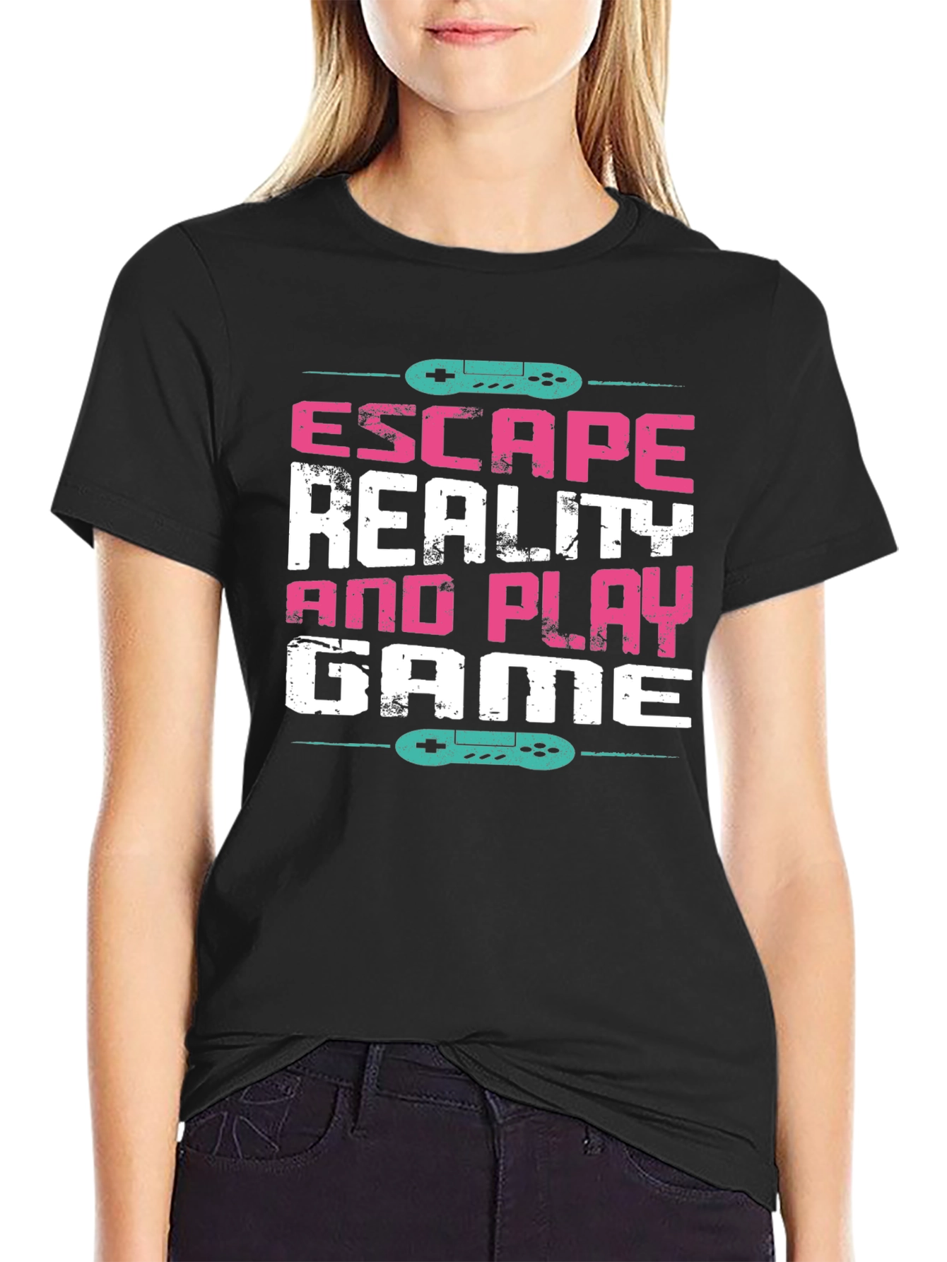 Black Escape Reality and Play Game Tee view 2