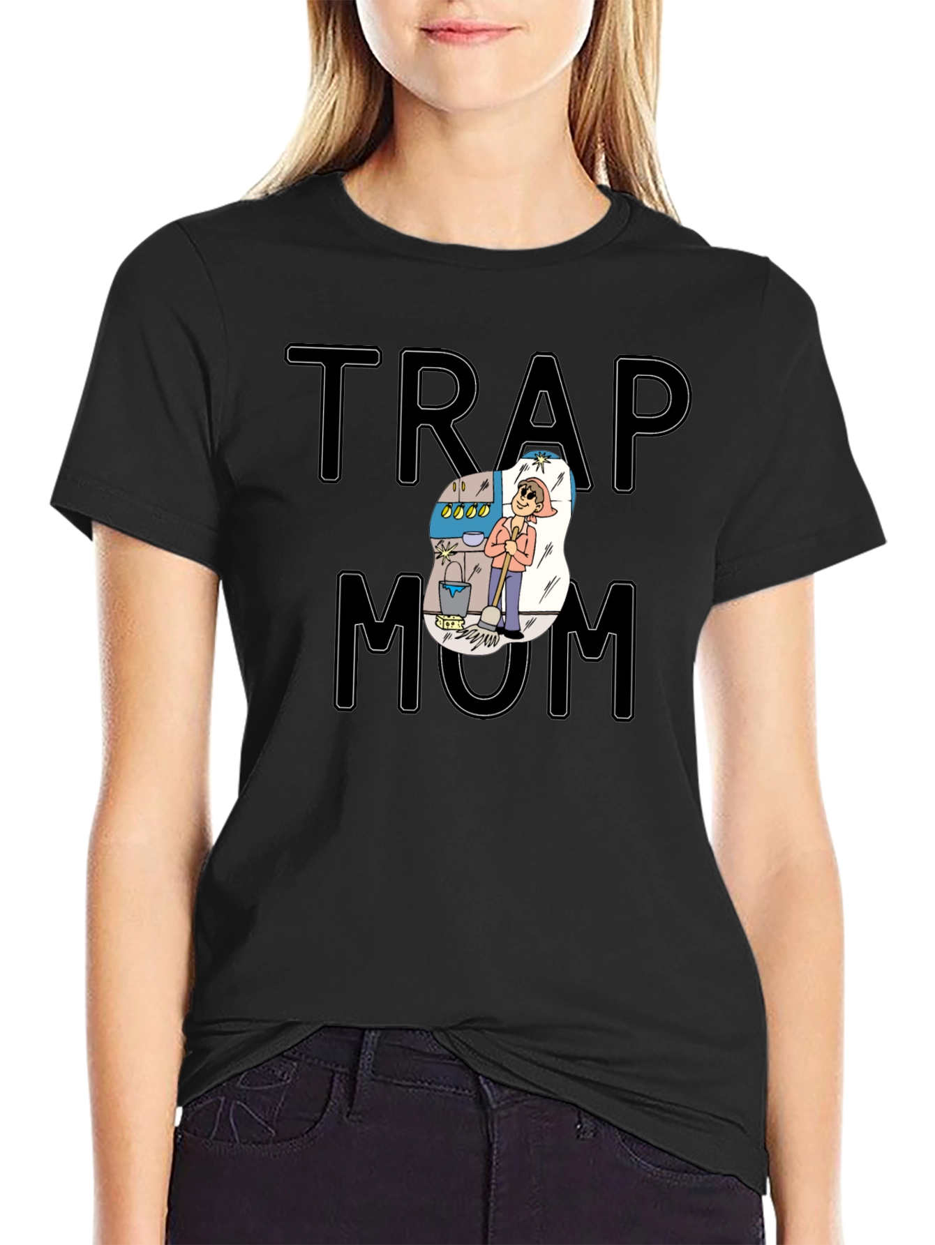 Black Trap Mom Graphic Tee - Unisex view 2