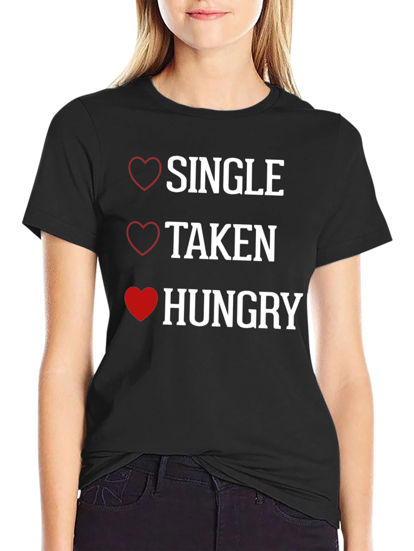 Black Single Taken Hungry T-Shirt view 2