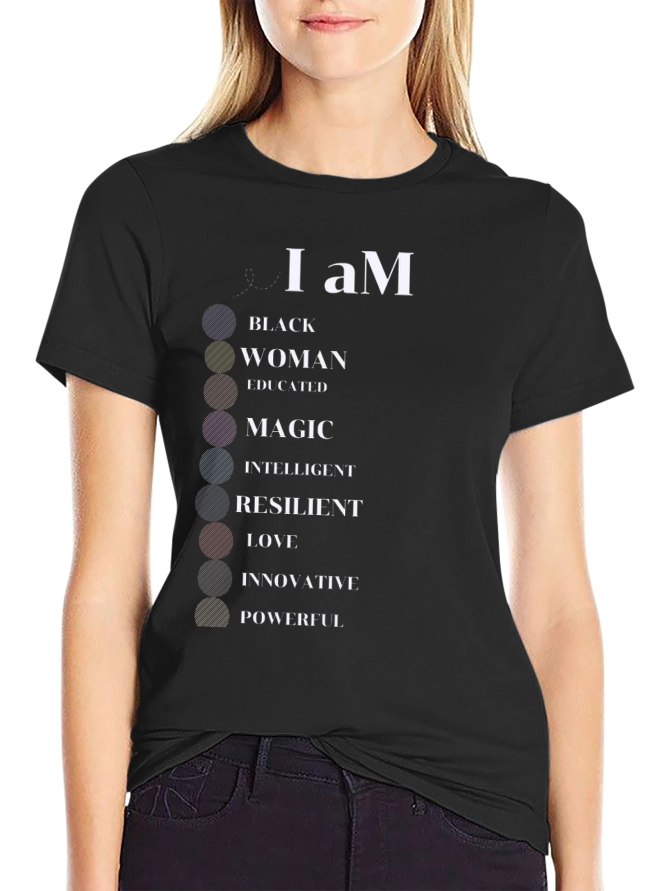 Black I Am Black Woman T-Shirt - Empowering Statement Tee view 2