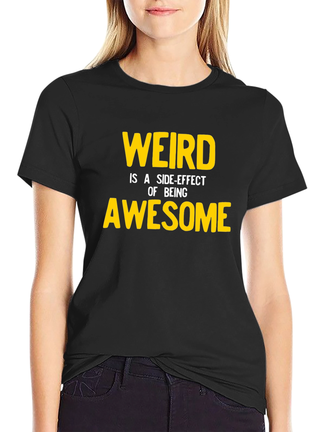 Black Weird Awesome Graphic Tee - Black Casual Shirt view 2