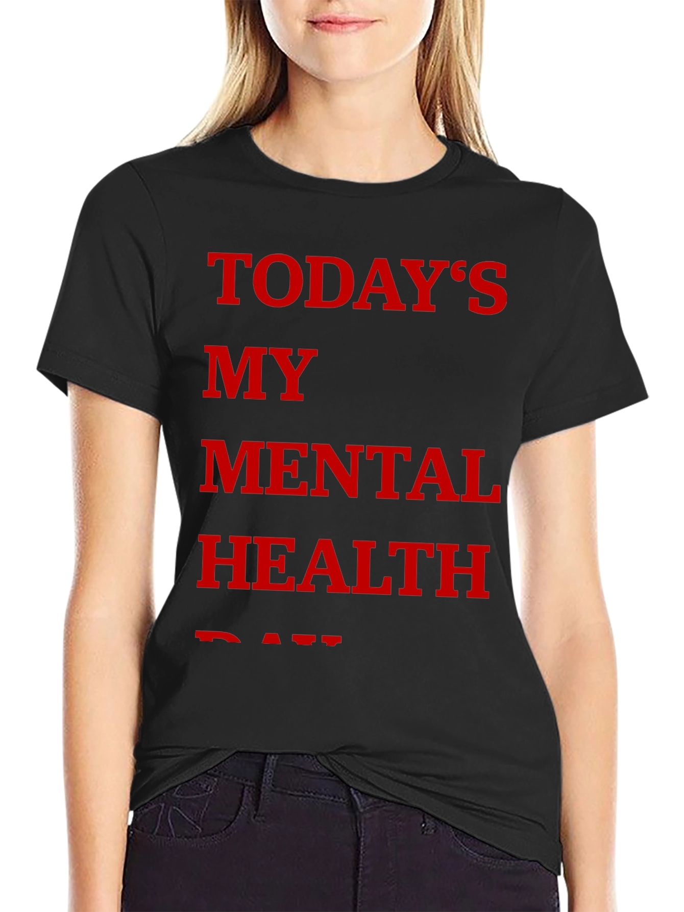 Black Today's My Mental Health Day Graphic Tee view 2