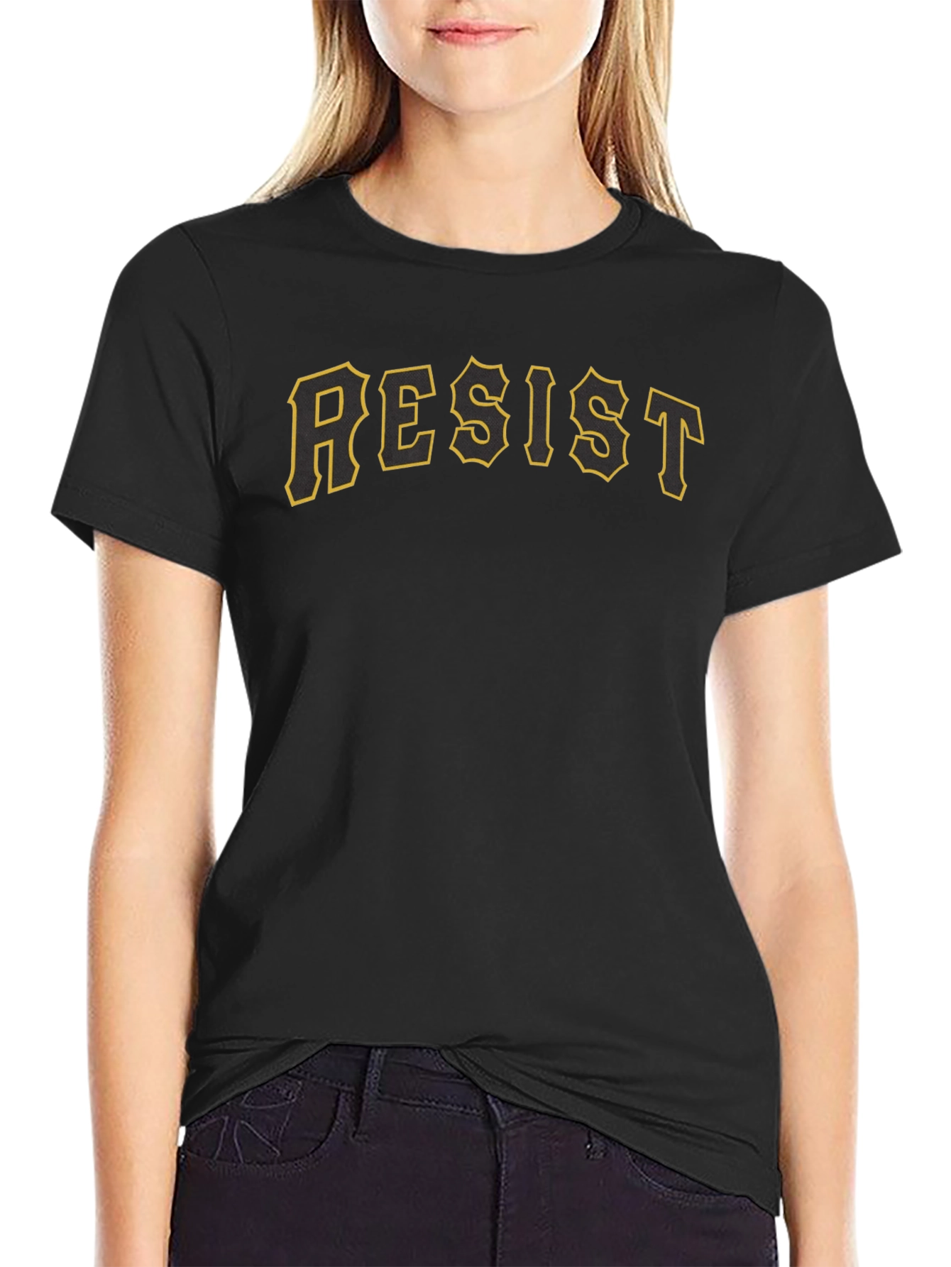 Black Resist Graphic T-Shirt - Bold Statement Tee view 2