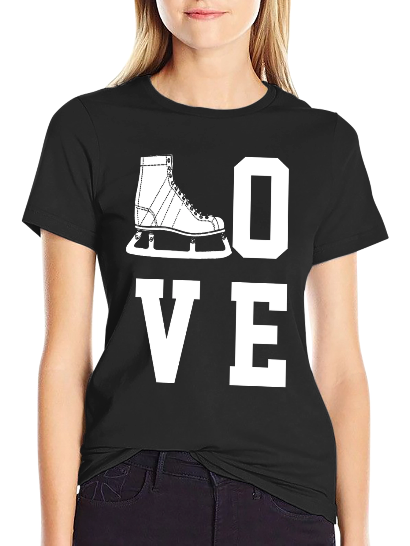 Black Ice Skating Lover Graphic Tee view 2