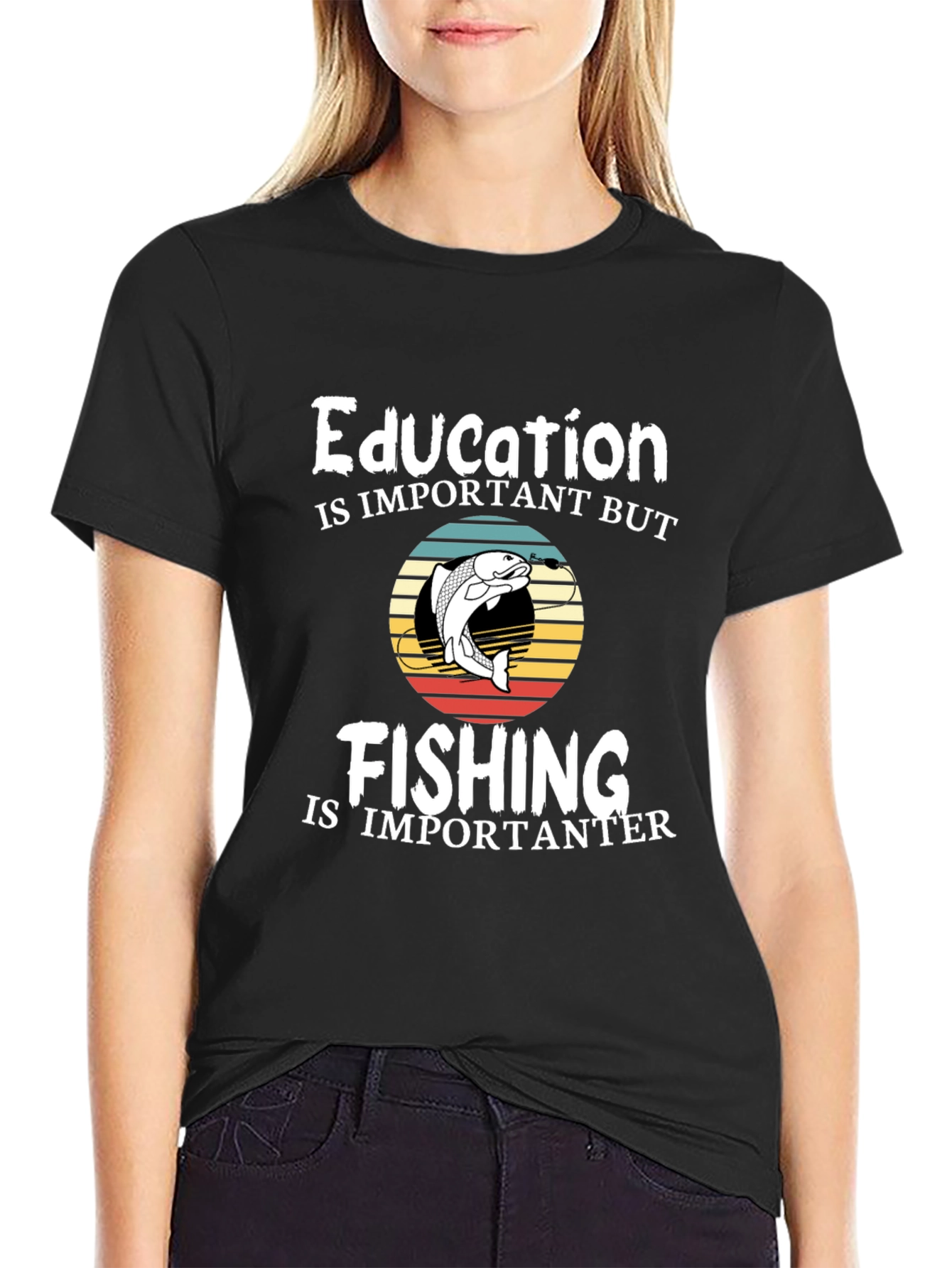 Black Fishing is Importanter T-Shirt view 2