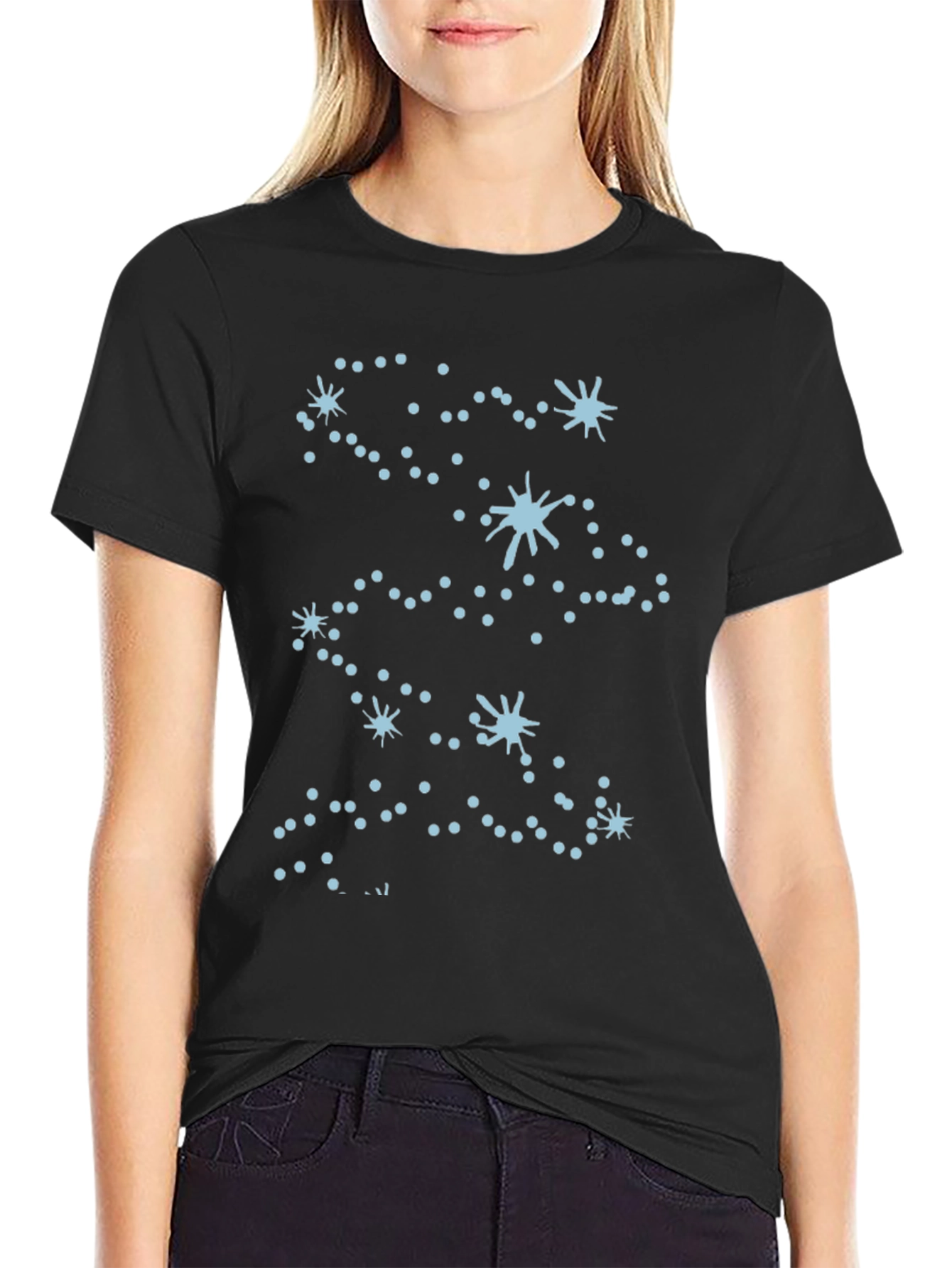Black Constellation Graphic Tee - Black Cotton Blend view 2