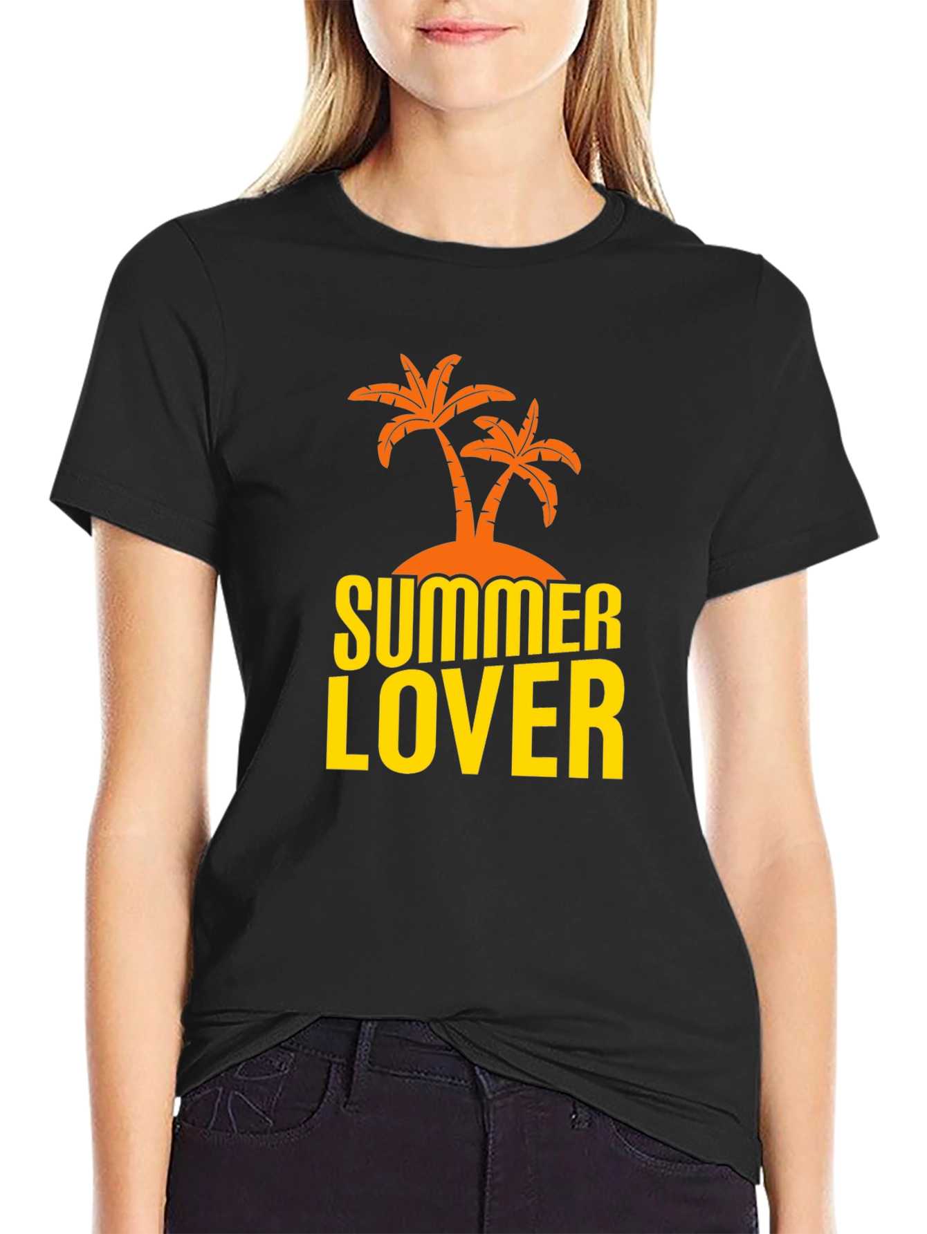 Black Summer Lover Graphic T-Shirt - Black view 2