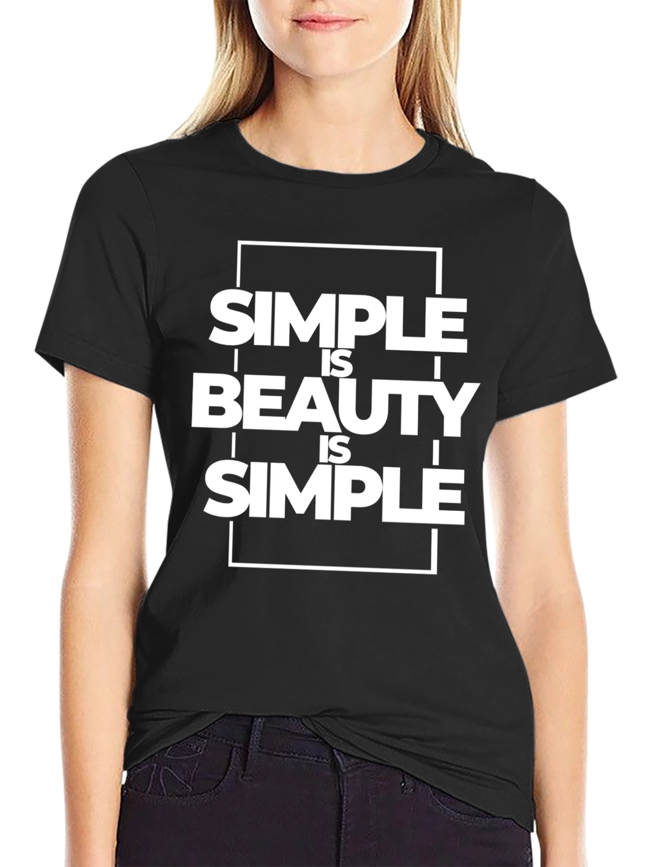 Black Simple is Beauty is Simple Graphic Tee view 2