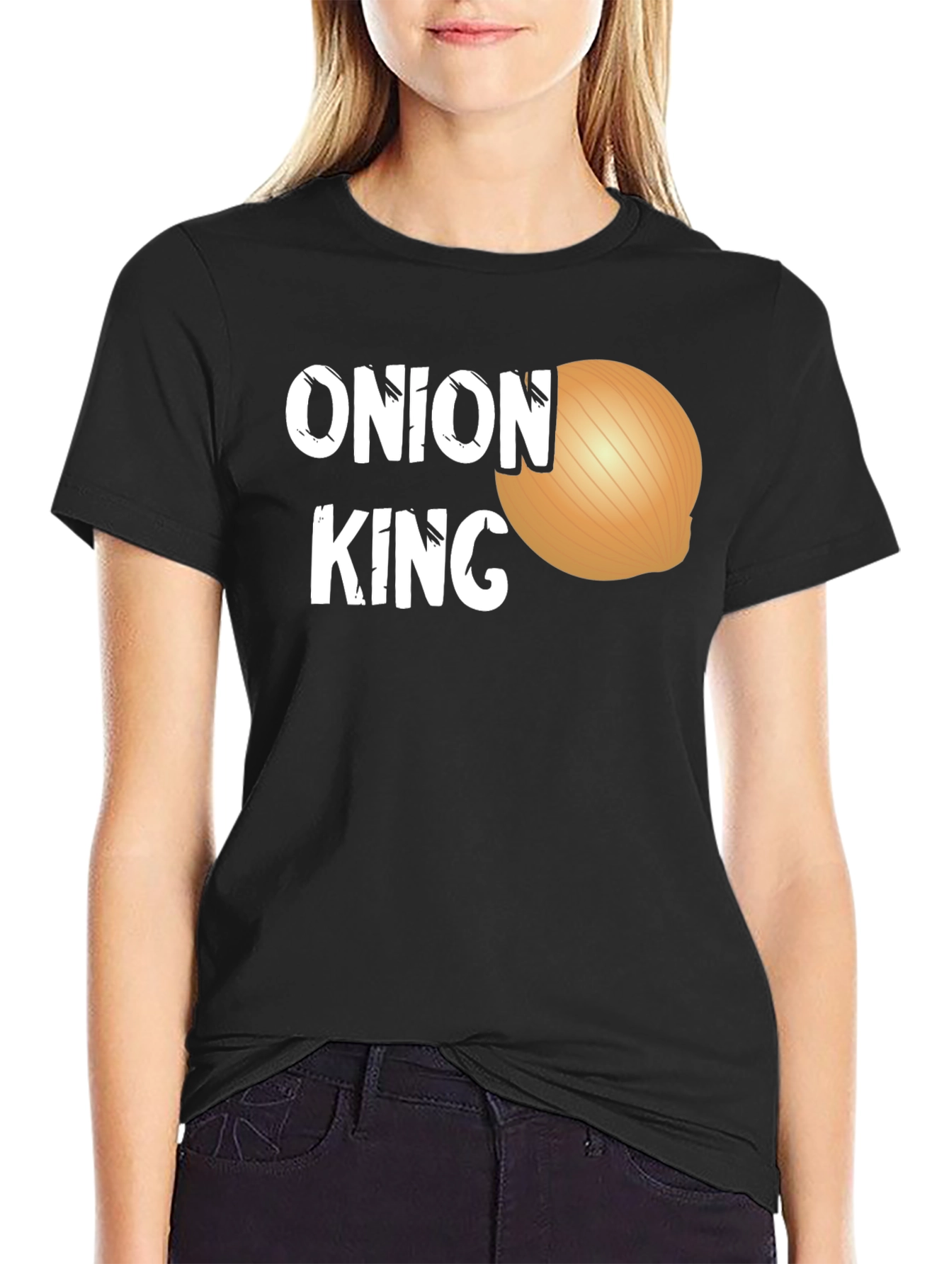 Black Onion King Funny Graphic Tee - Black T-Shirt view 2
