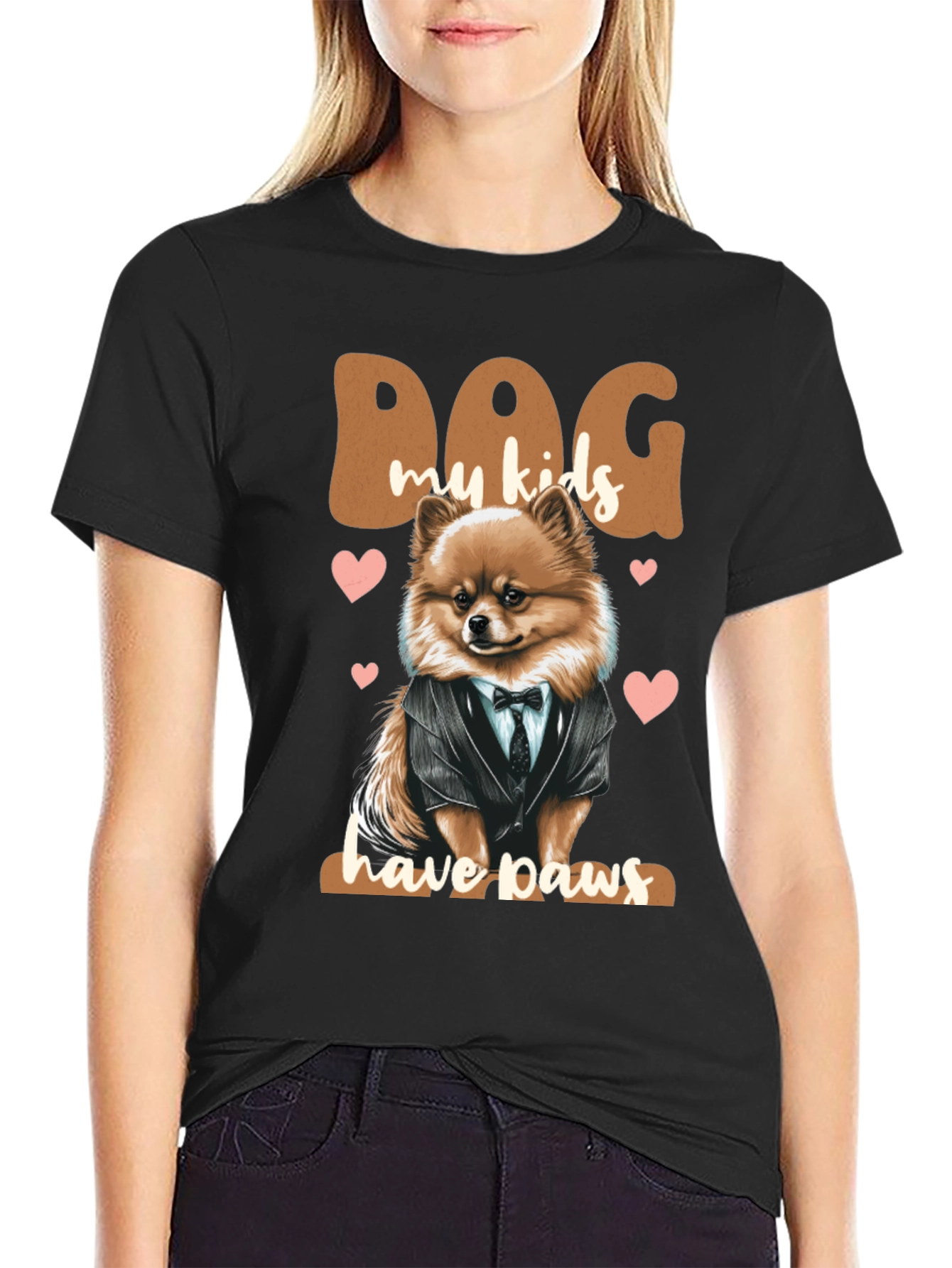 Black Dog My Kids Have Paws T-Shirt view 2
