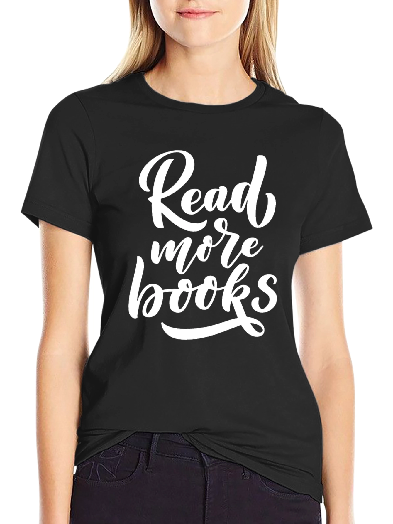 Black Read More Books Graphic T-Shirt - Black view 2