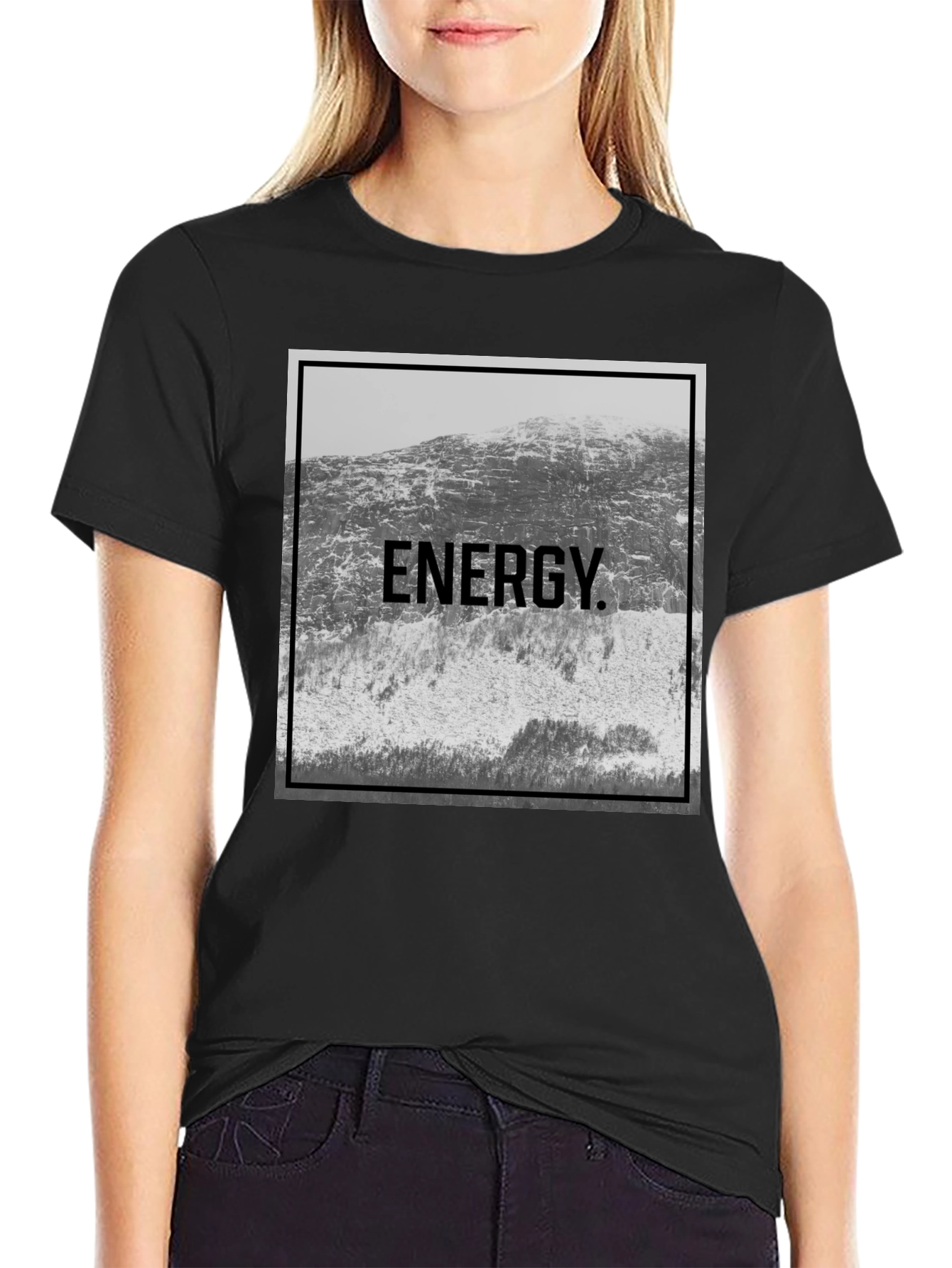 Black Energy Mountain Graphic Tee - Black view 2