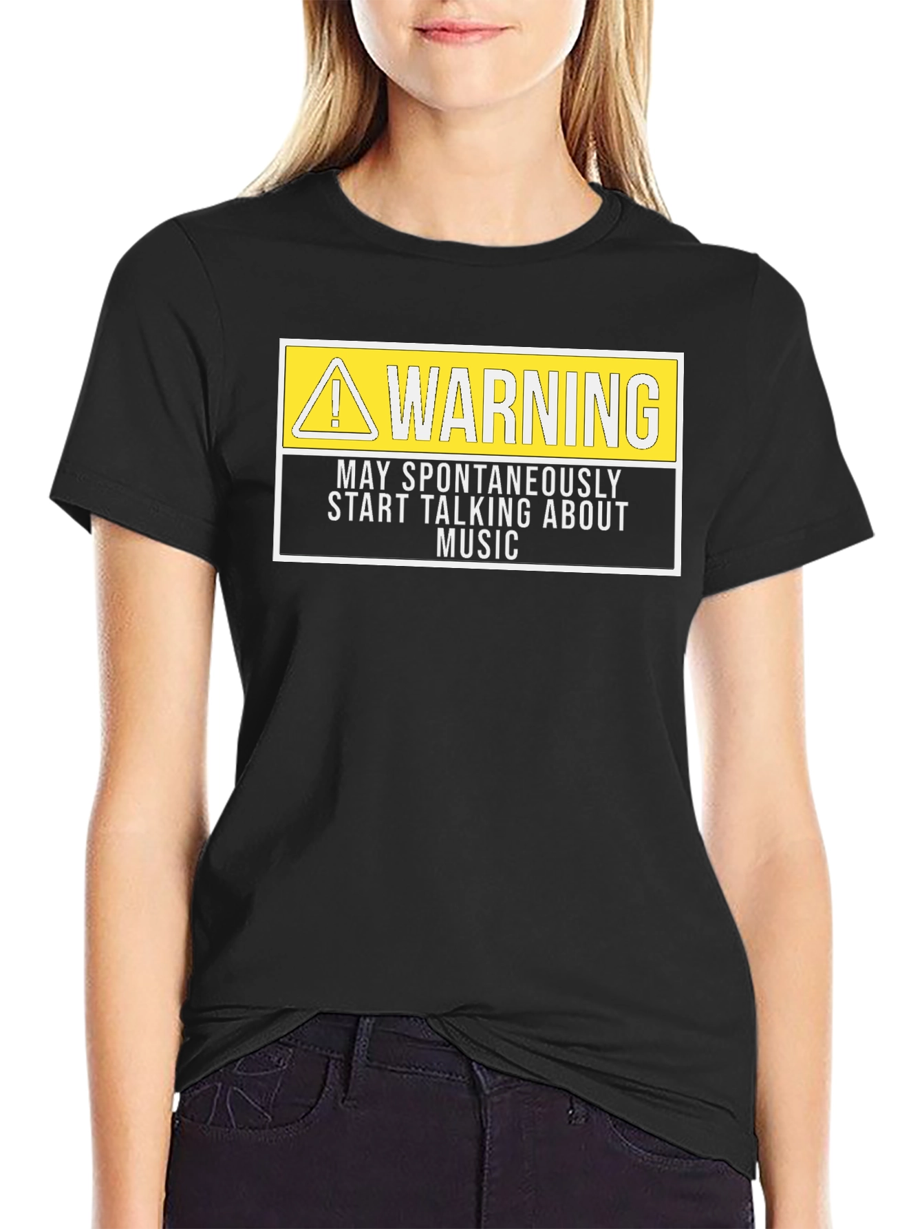Black Warning May Spontaneously Talk Music T-Shirt view 2