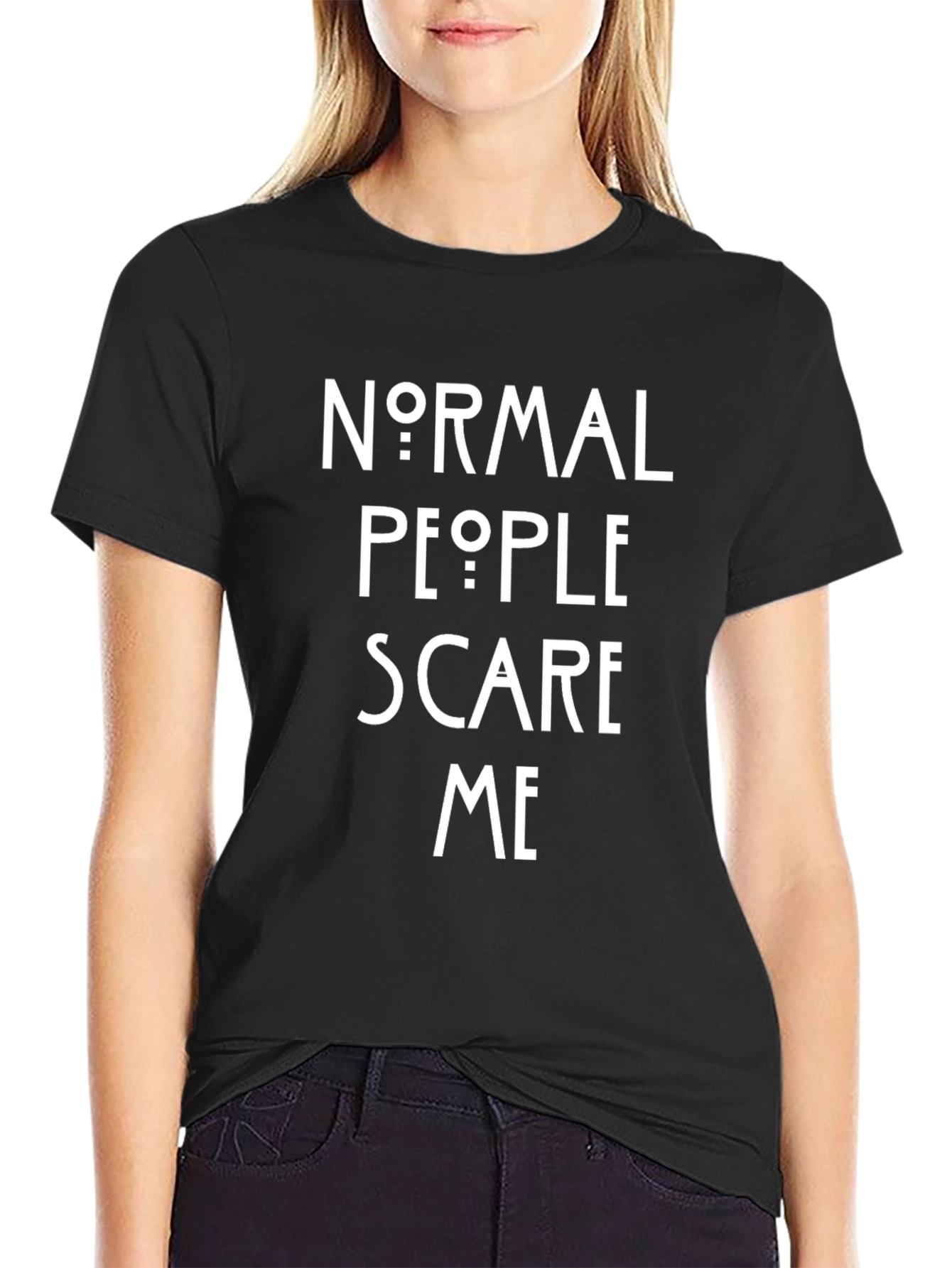 Black Normal People Scare Me Graphic T-Shirt view 2
