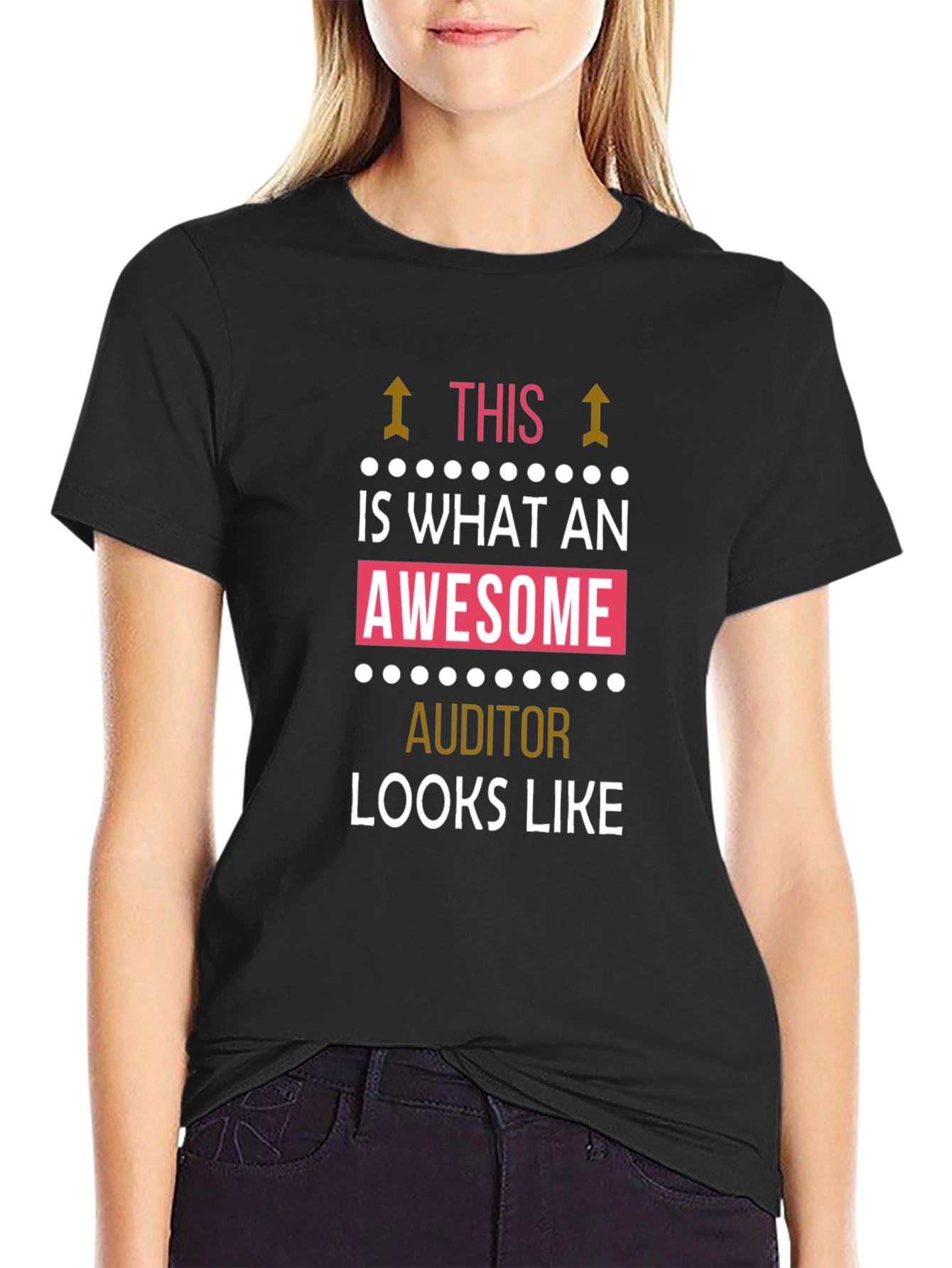 Black Awesome Auditor T-Shirt - Funny Gift for CPAs view 2