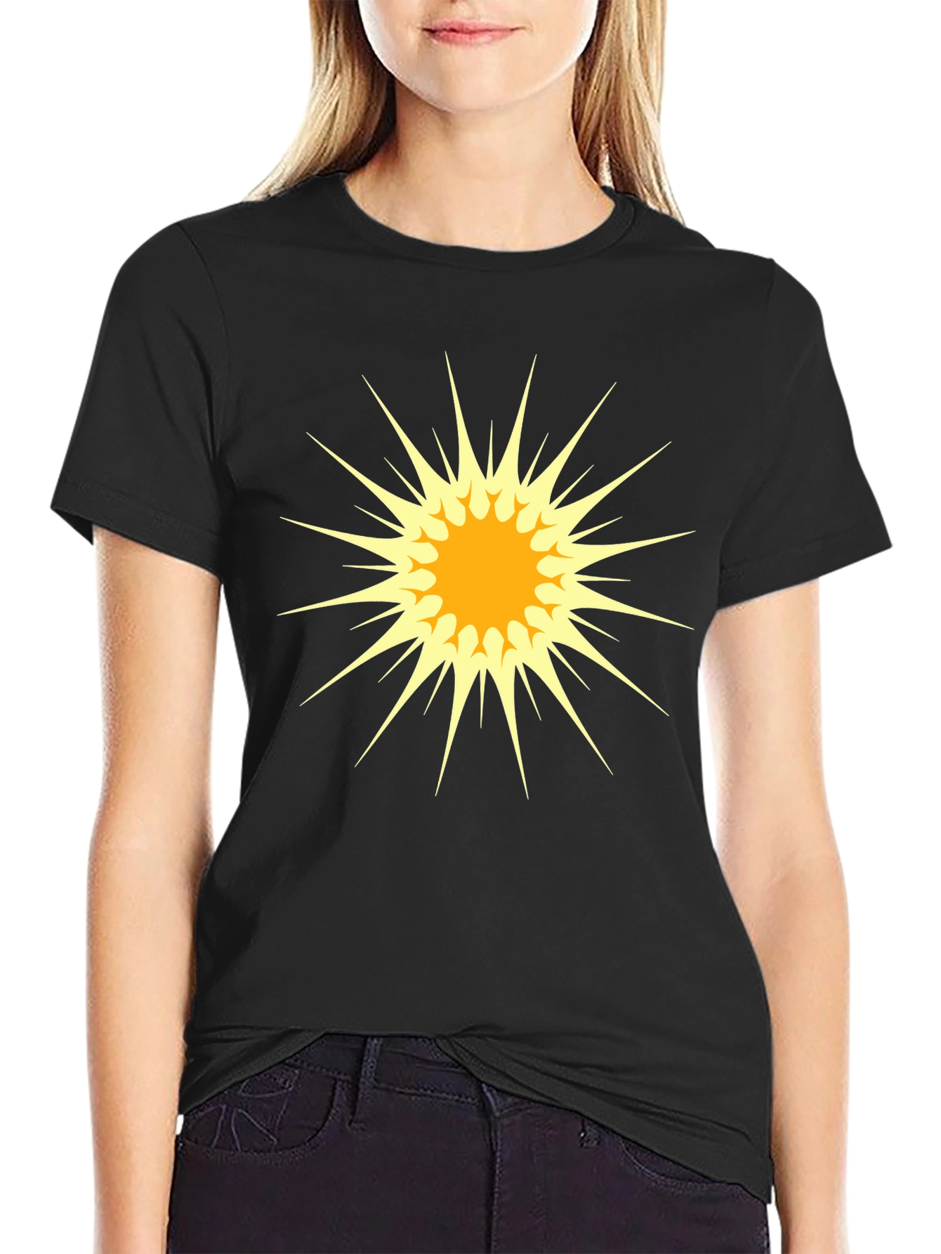 Black Exploding Star Graphic Tee - Cool Casual Comfort view 2